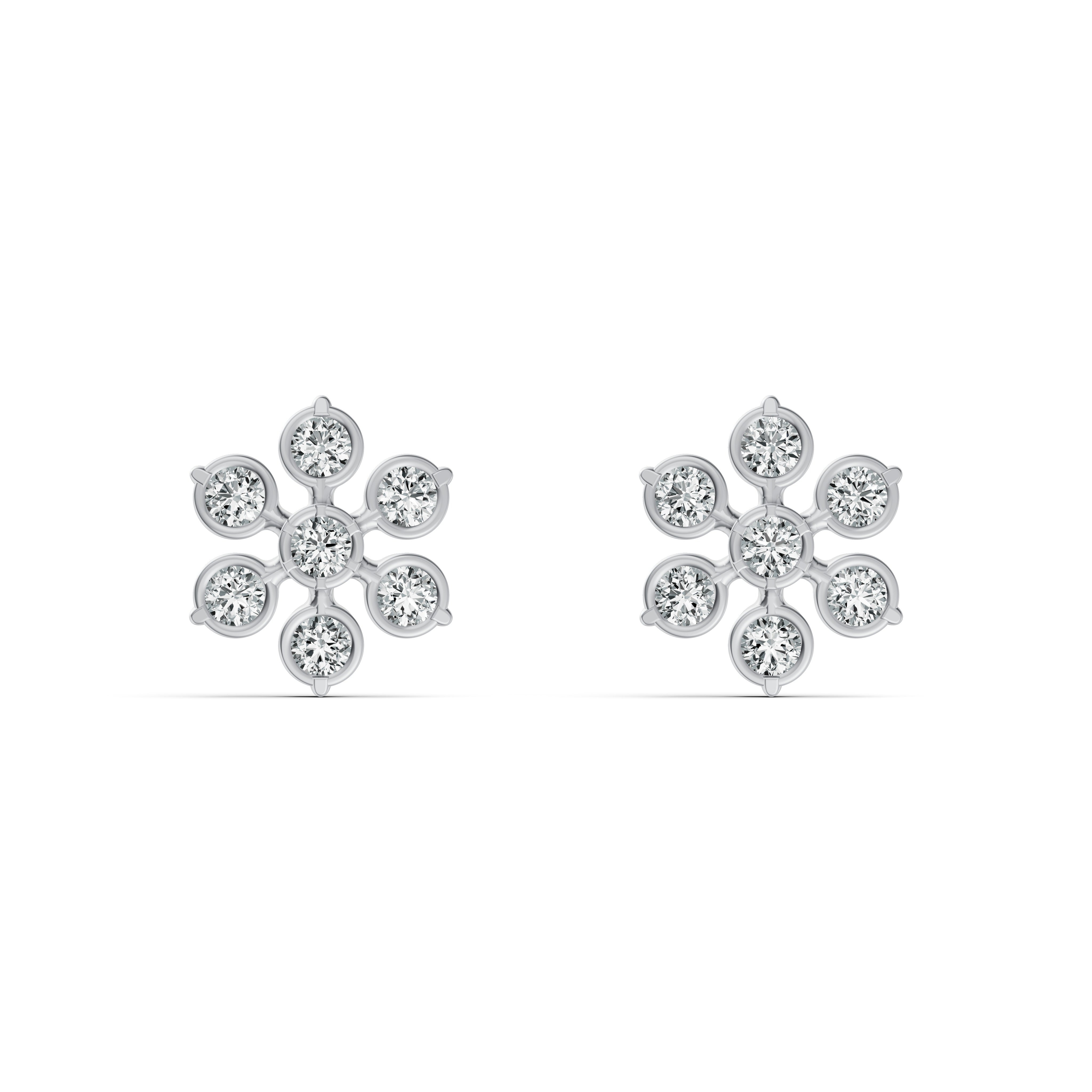 Delicate Blossom Diamond Stud Earrings