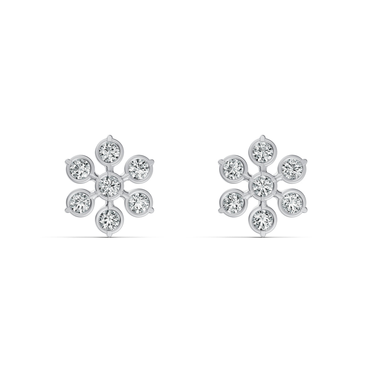 Delicate Blossom Diamond Stud Earrings