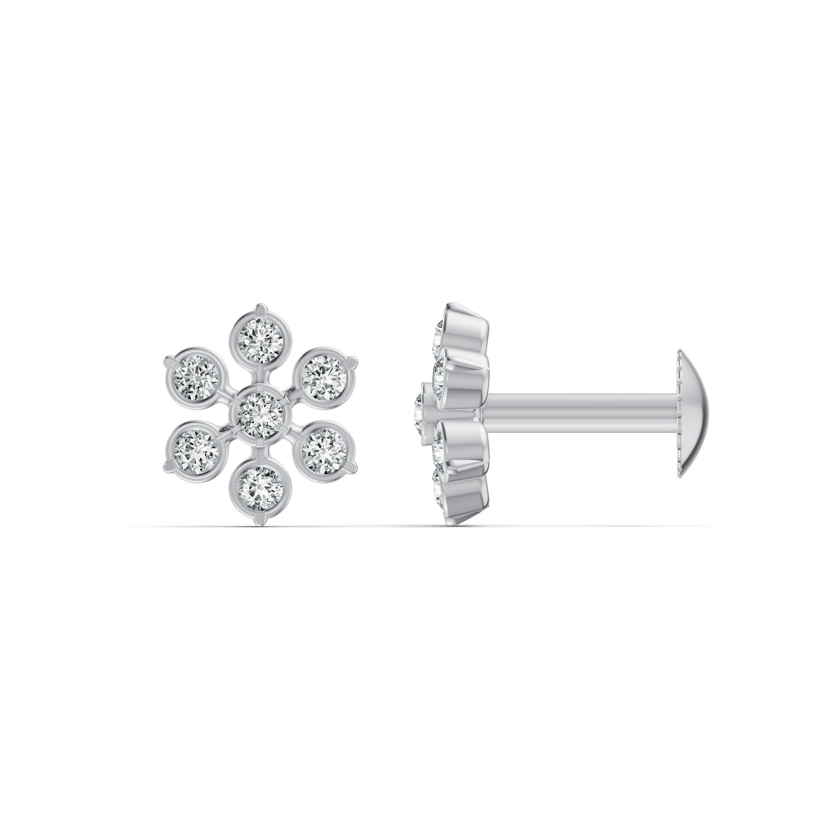 Delicate Blossom Diamond Stud Earrings