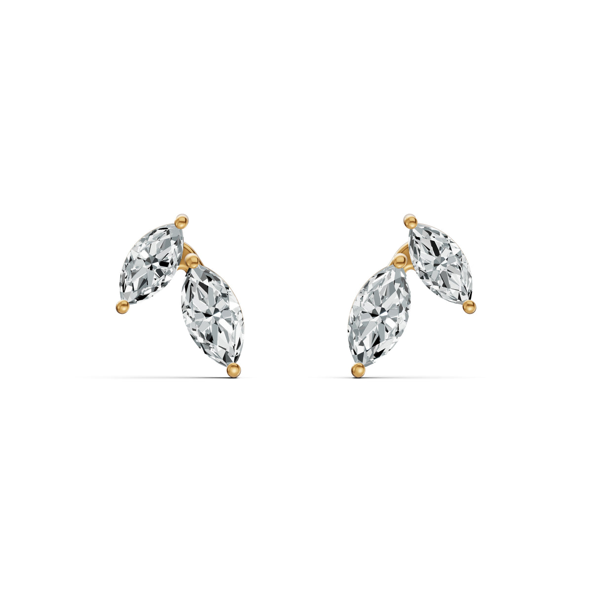 Twin Marquise Diamond Stud Earrings