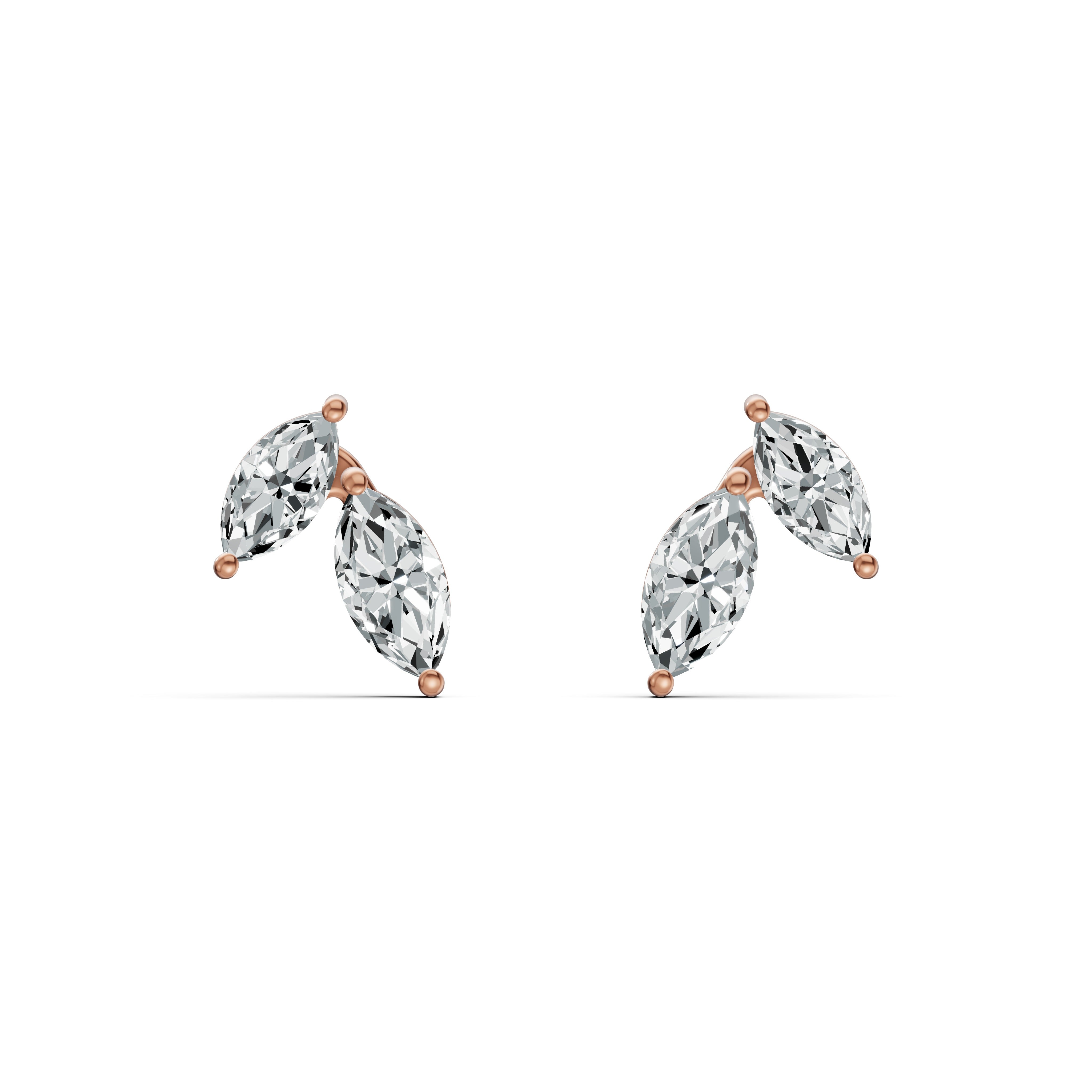 Twin Marquise Diamond Stud Earrings