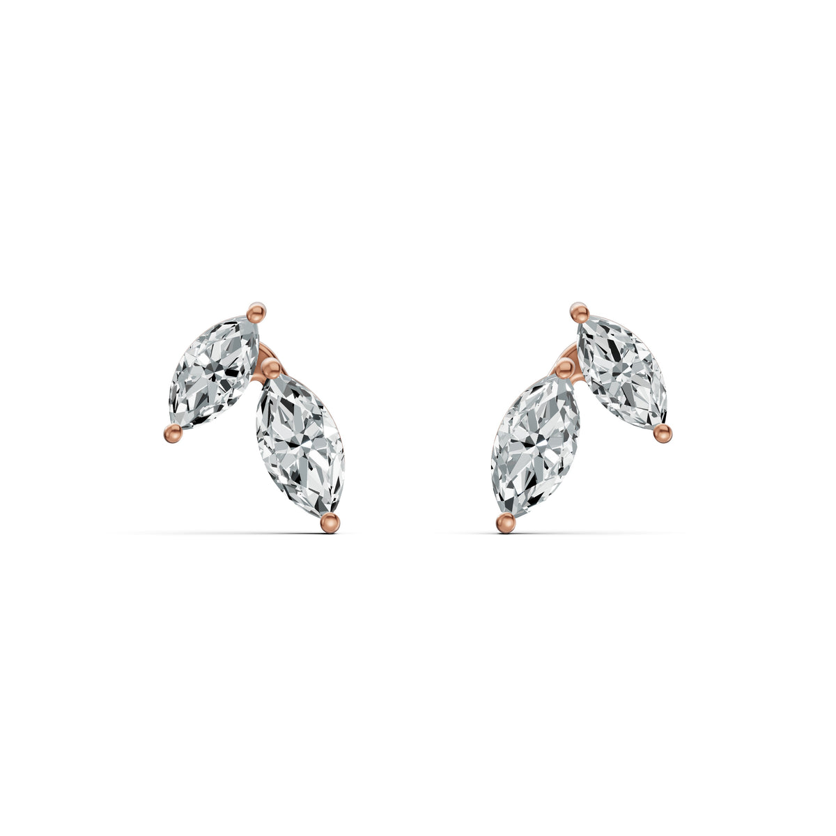 Twin Marquise Diamond Stud Earrings