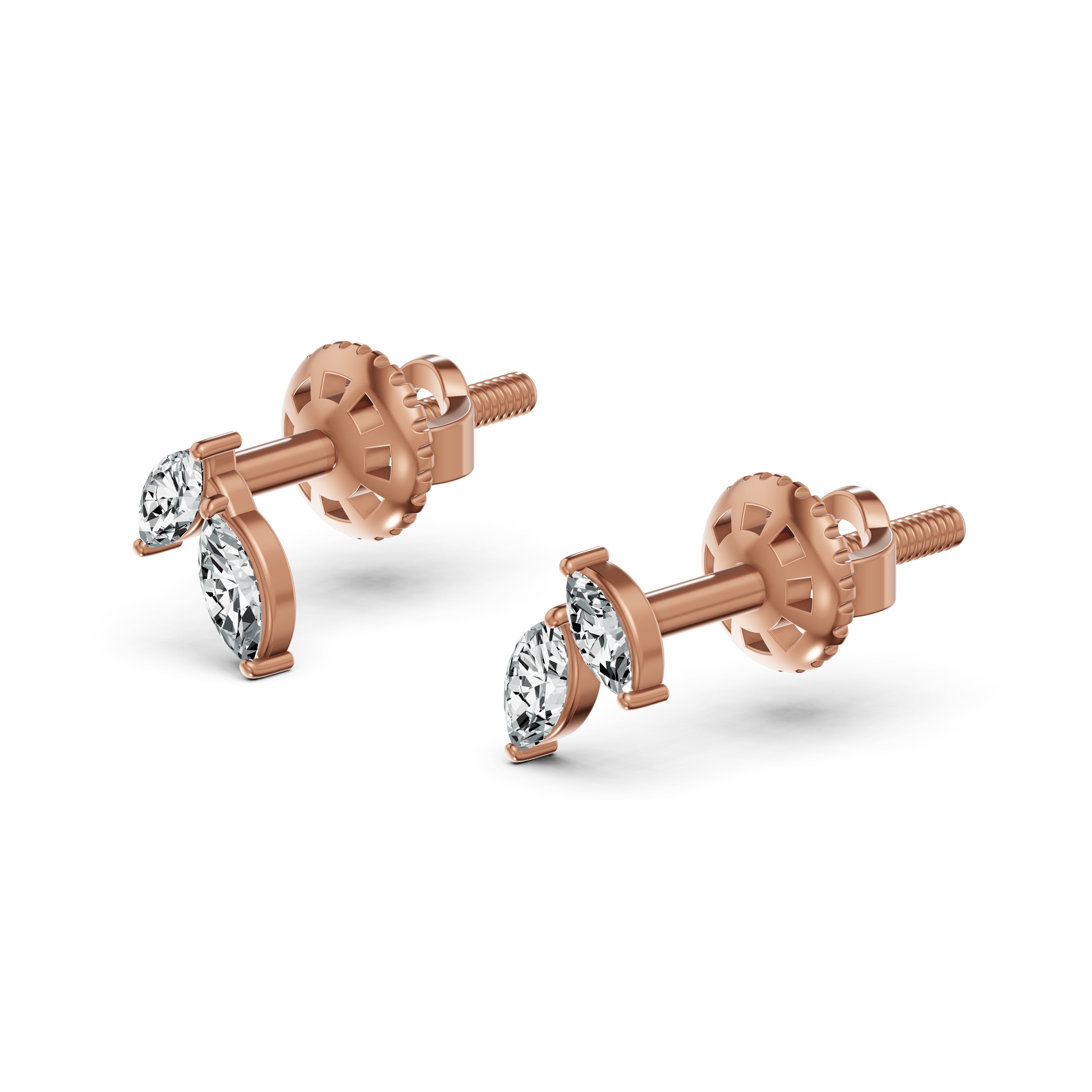 Twin Marquise Diamond Stud Earrings