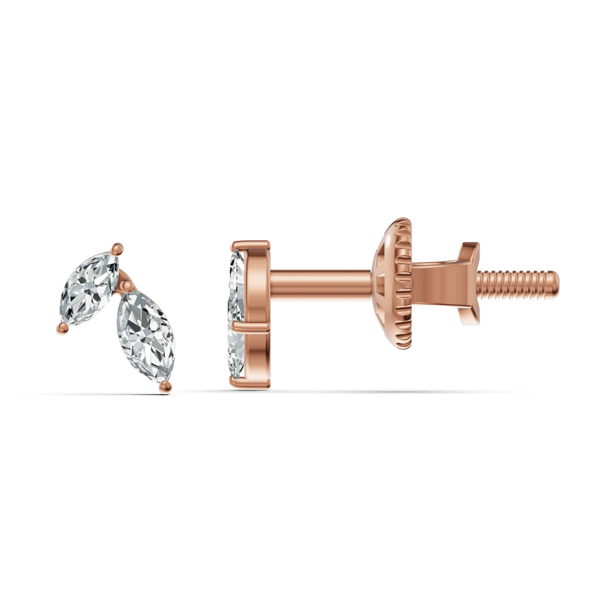 Twin Marquise Diamond Stud Earrings