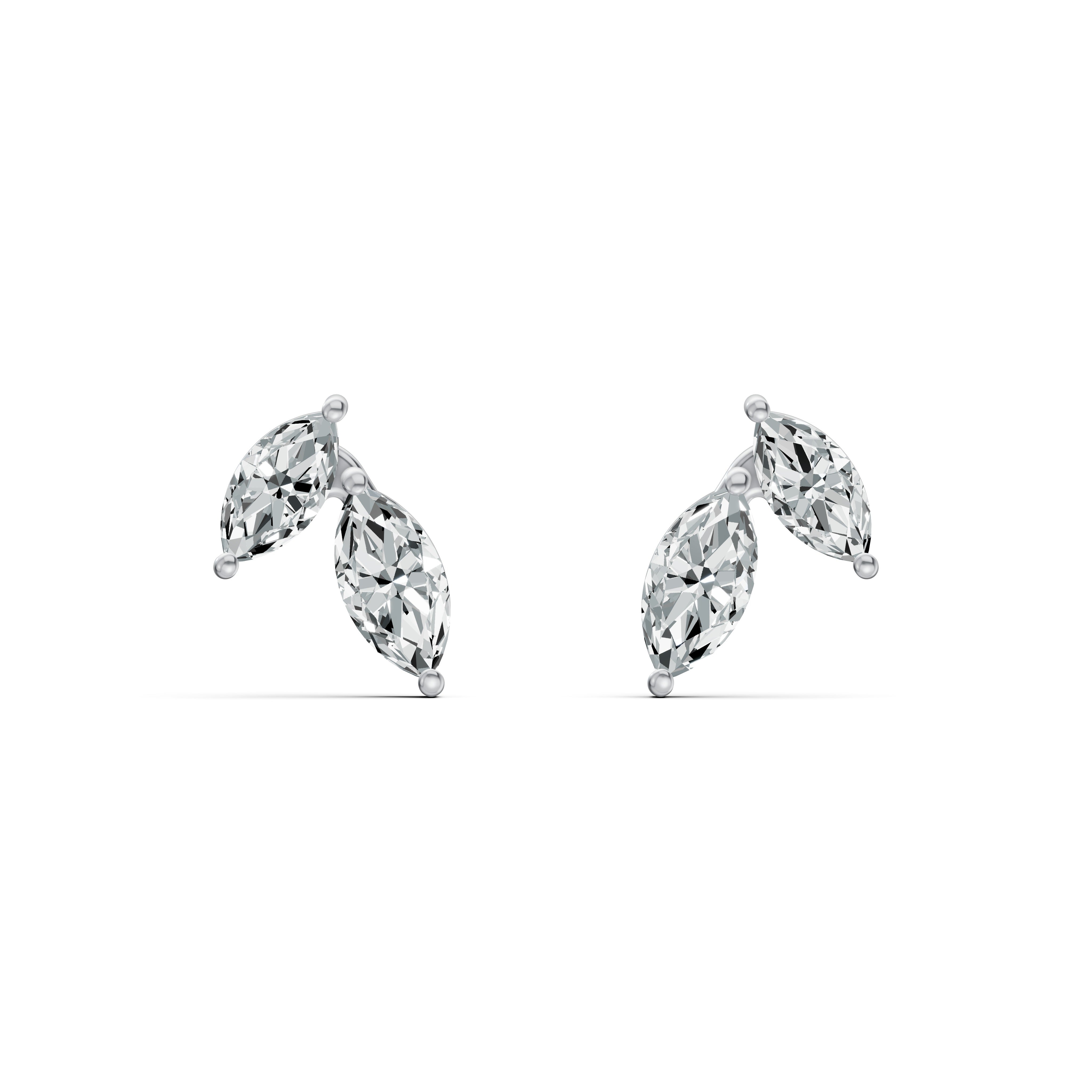 Twin Marquise Diamond Stud Earrings