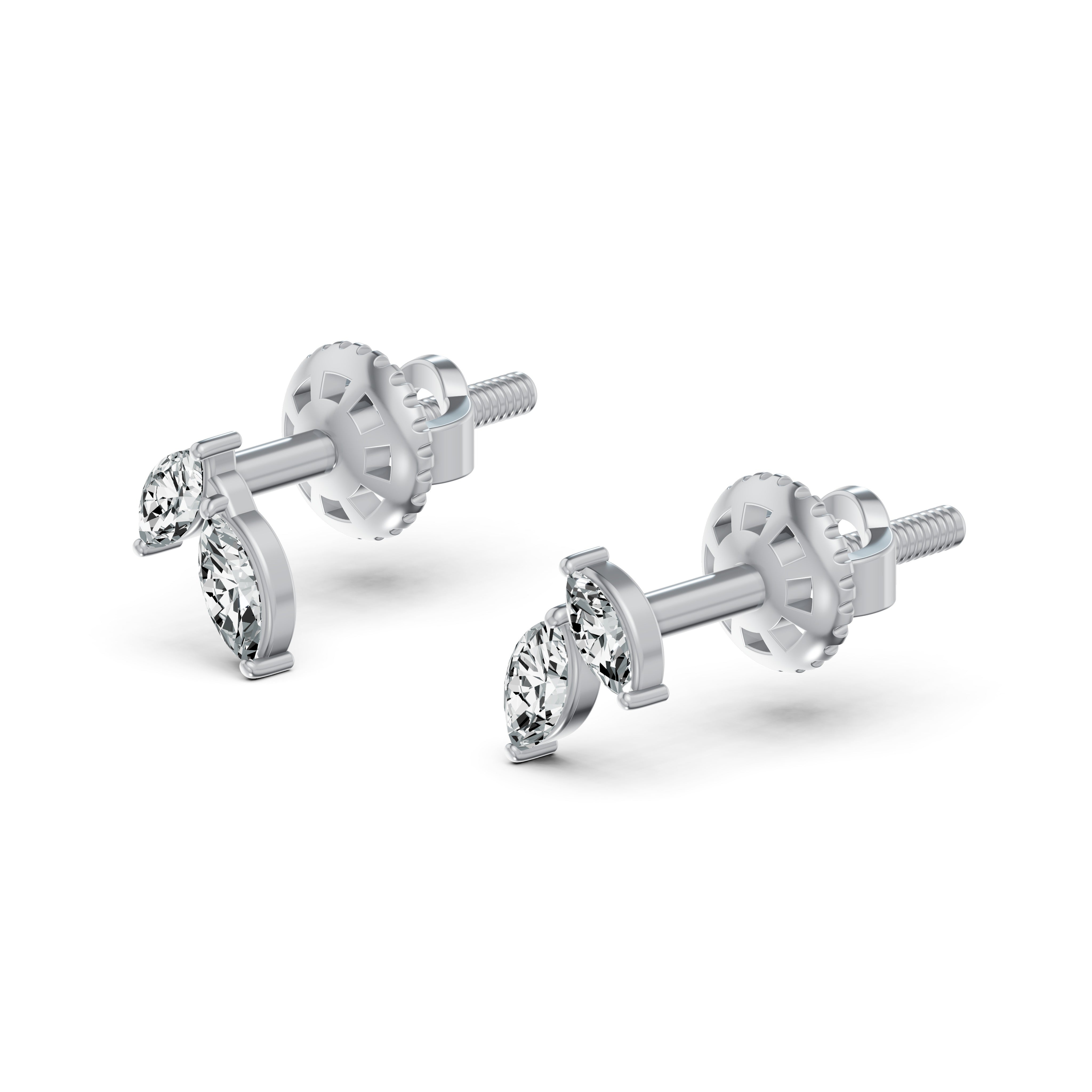 Twin Marquise Diamond Stud Earrings
