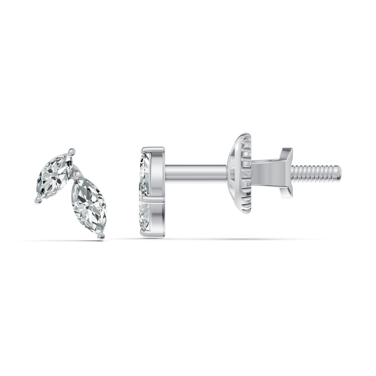 Twin Marquise Diamond Stud Earrings