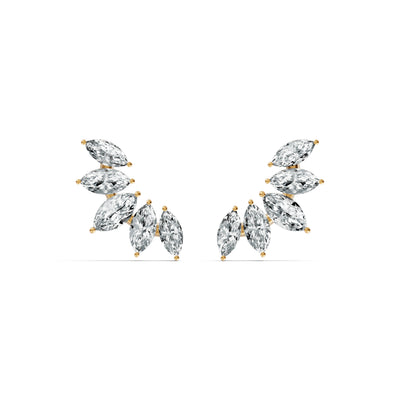 Marquise Leaf Diamond Stud Earrings