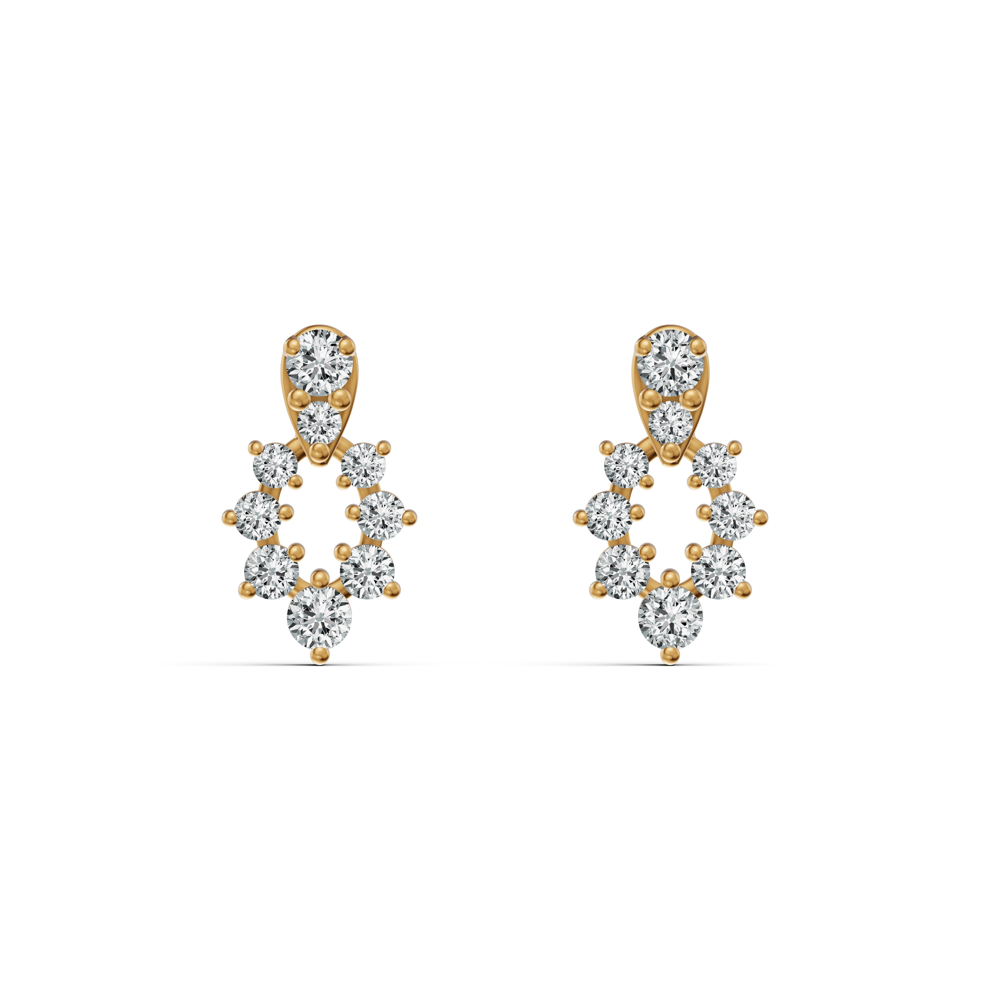 Radiant Garland Diamond Stud Earrings