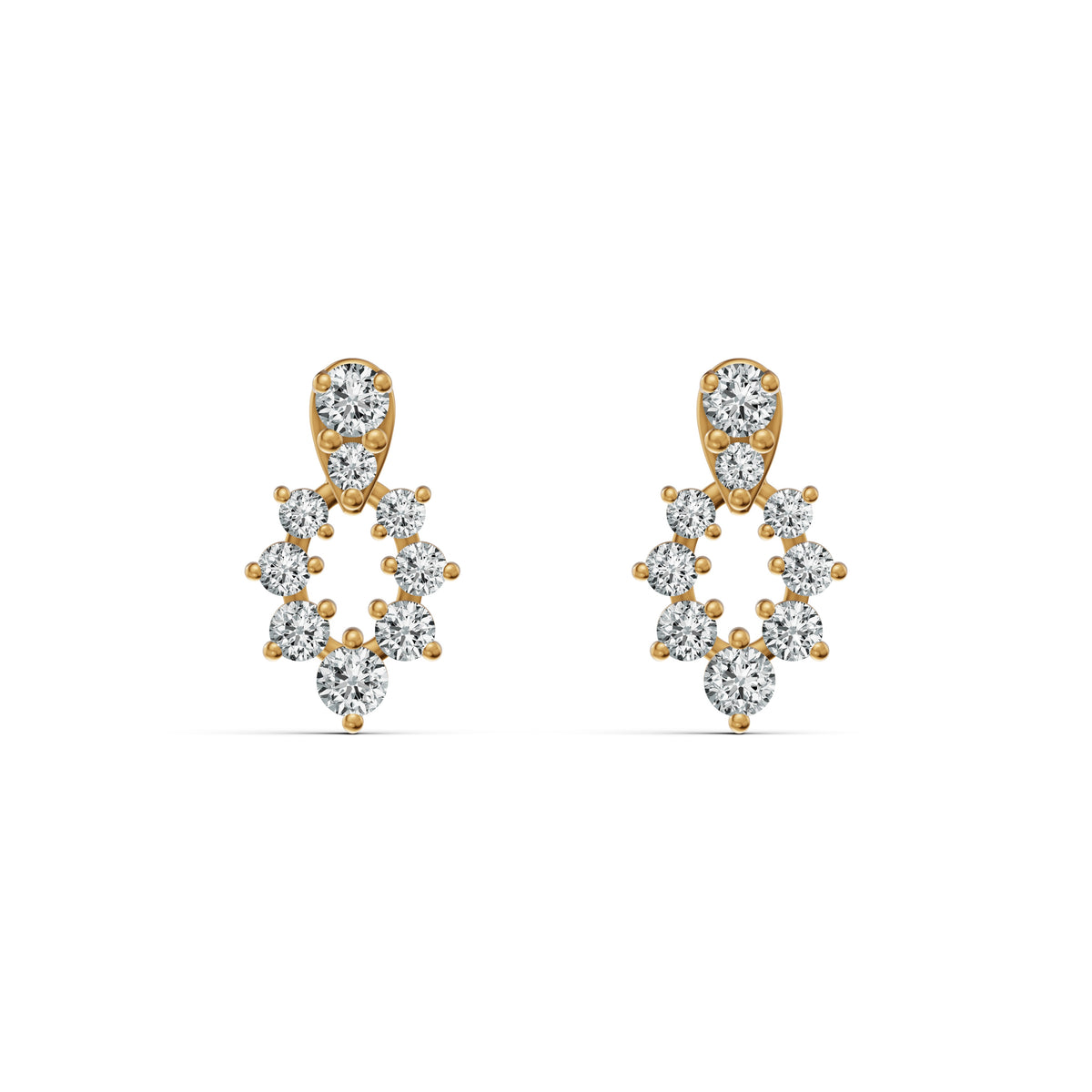 Radiant Garland Diamond Stud Earrings
