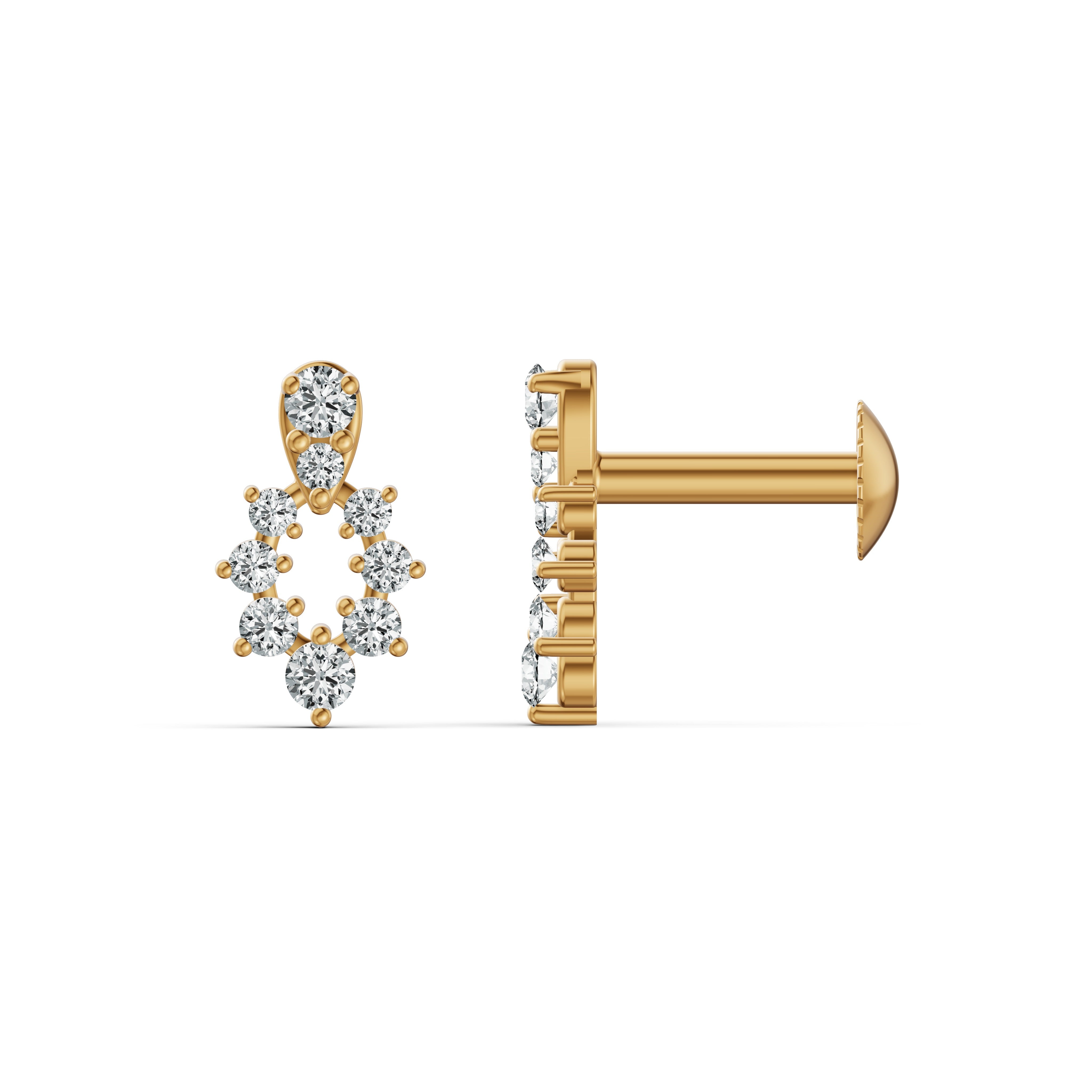 Radiant Garland Diamond Stud Earrings