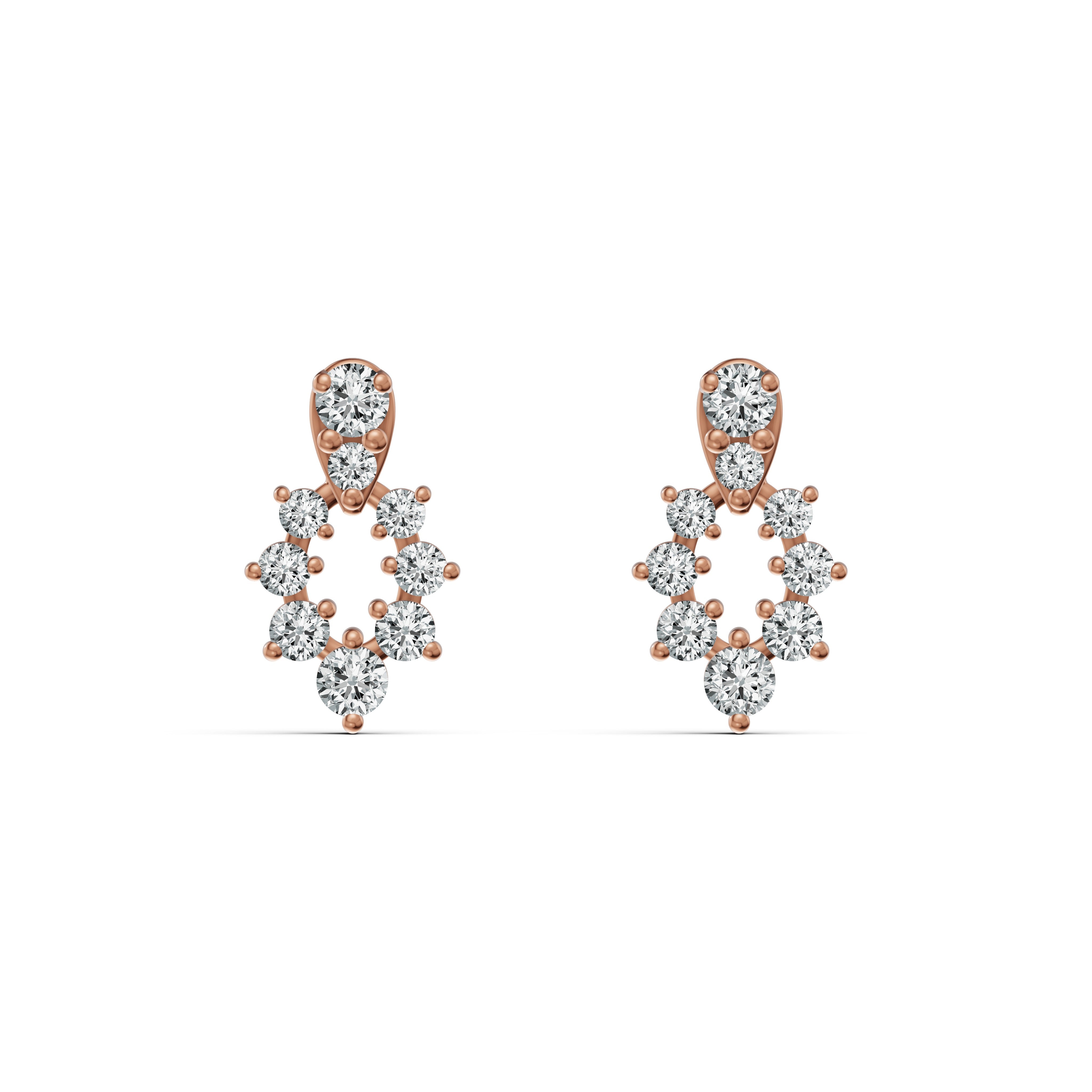 Radiant Garland Diamond Stud Earrings