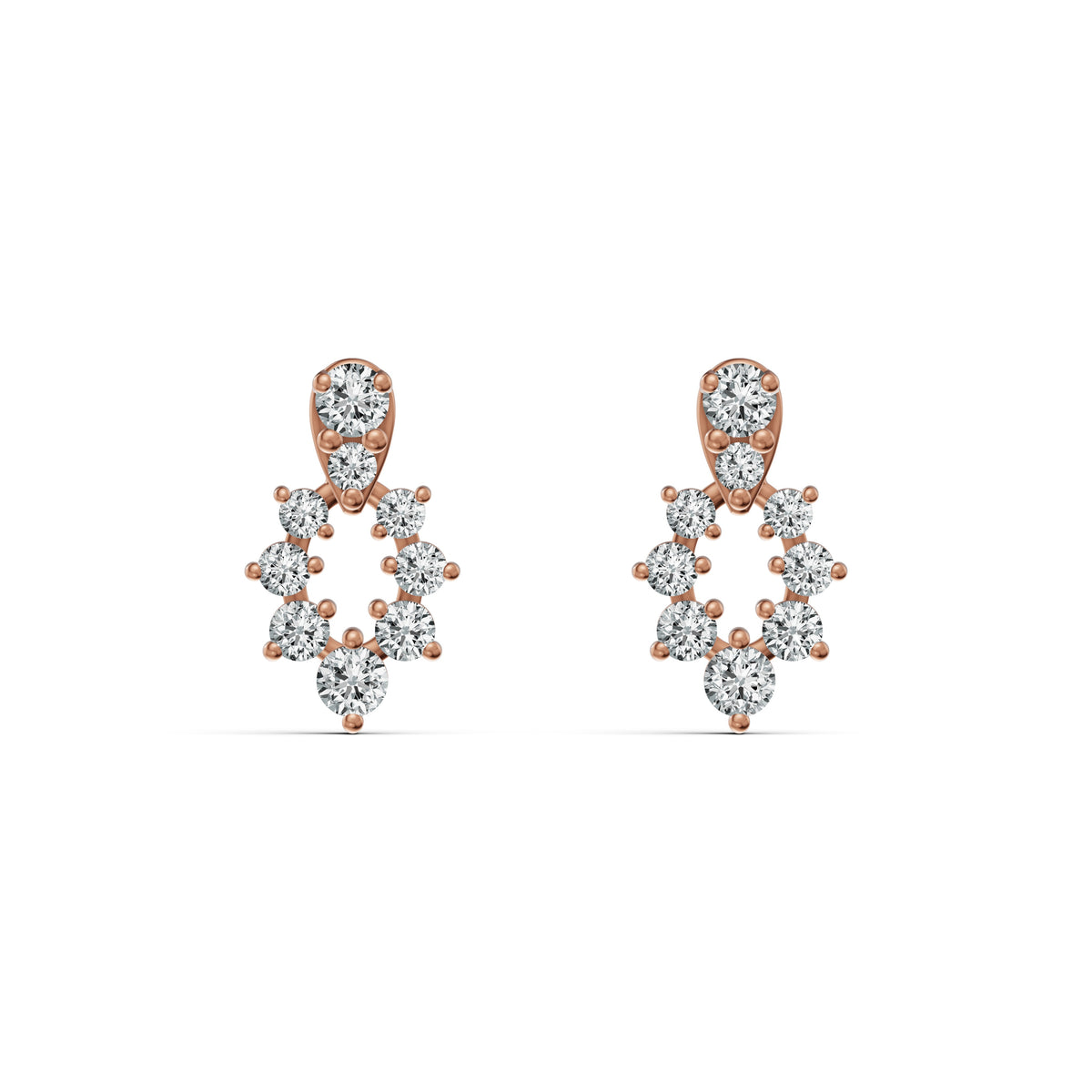 Radiant Garland Diamond Stud Earrings