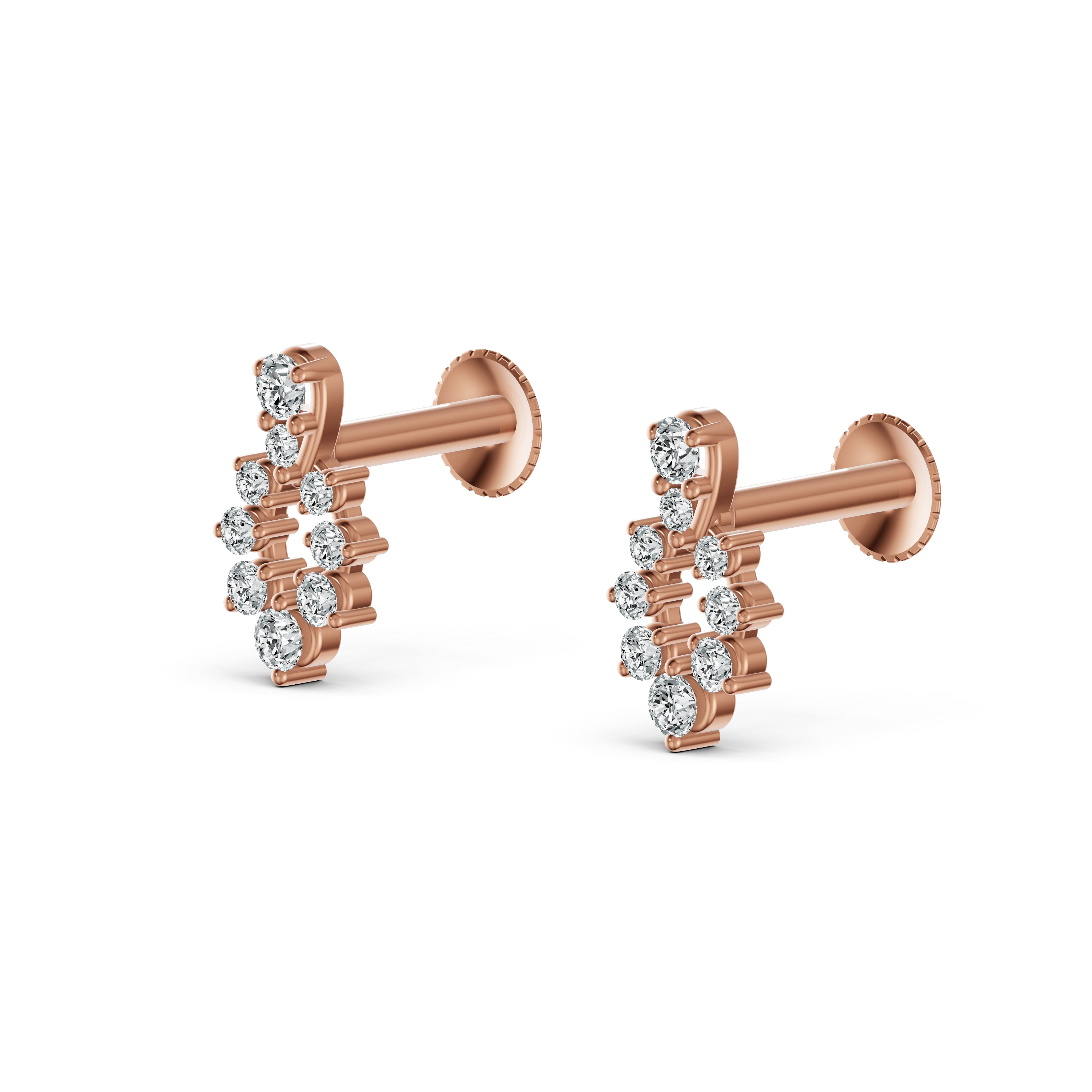 Radiant Garland Diamond Stud Earrings