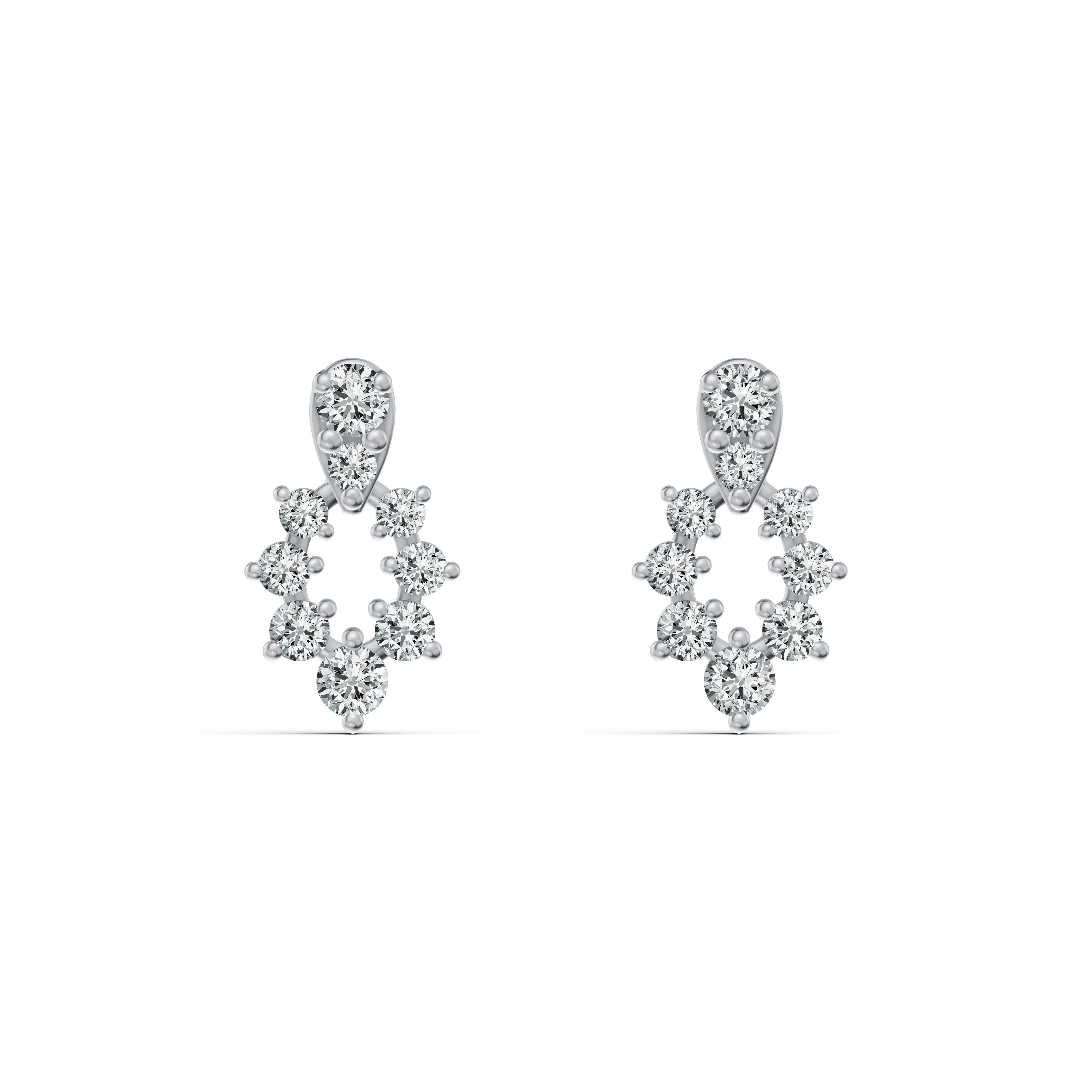 Radiant Garland Diamond Stud Earrings