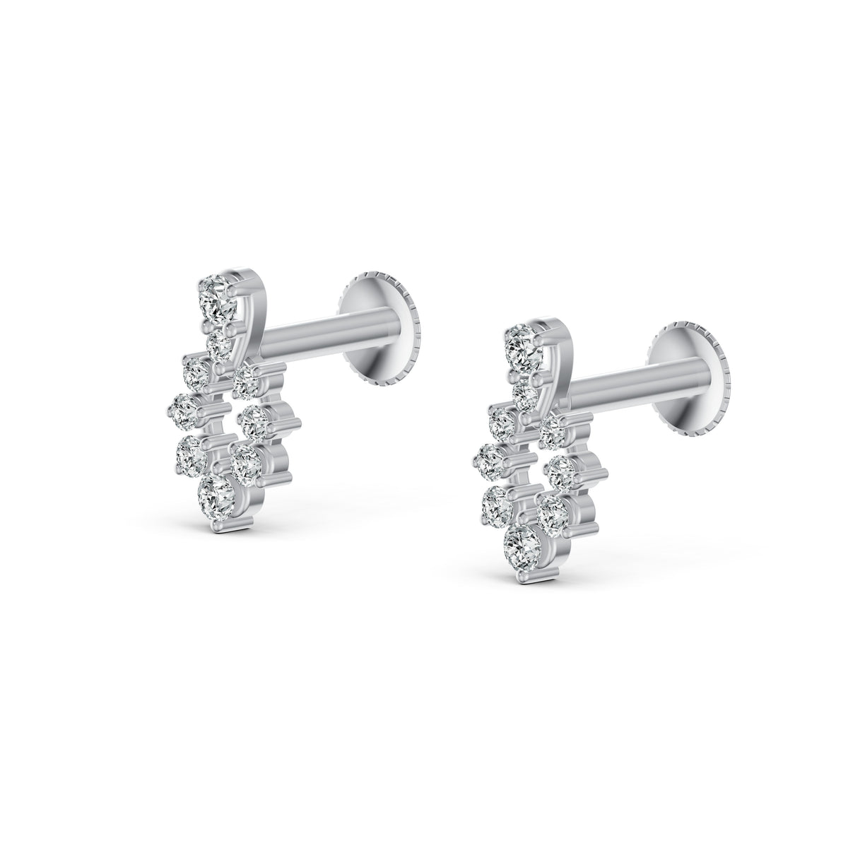 Radiant Garland Diamond Stud Earrings