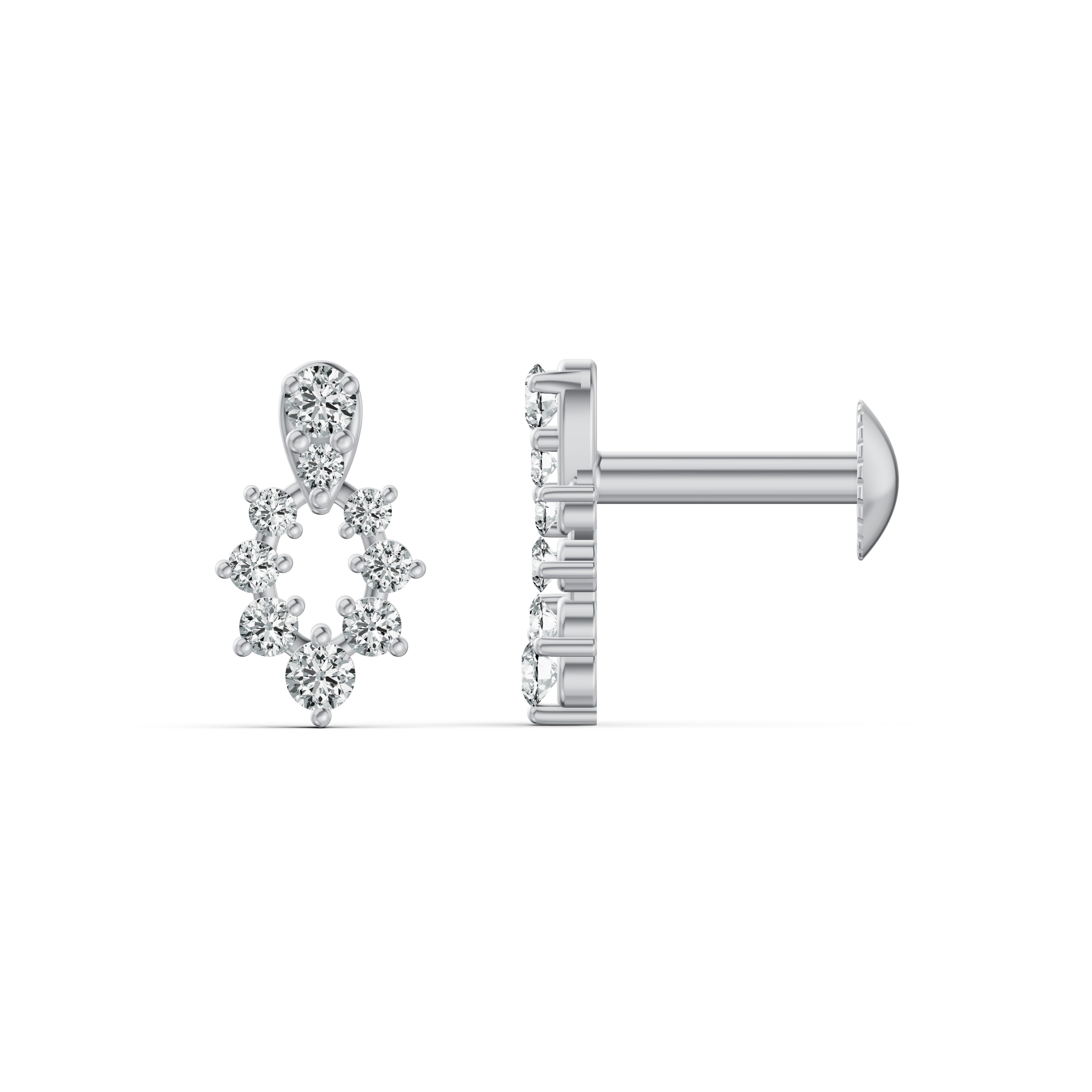 Radiant Garland Diamond Stud Earrings