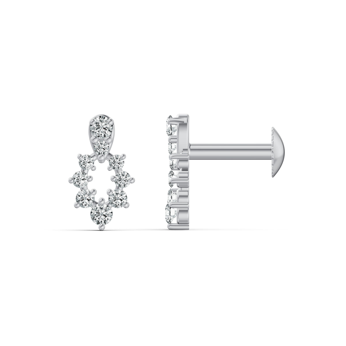 Radiant Garland Diamond Stud Earrings