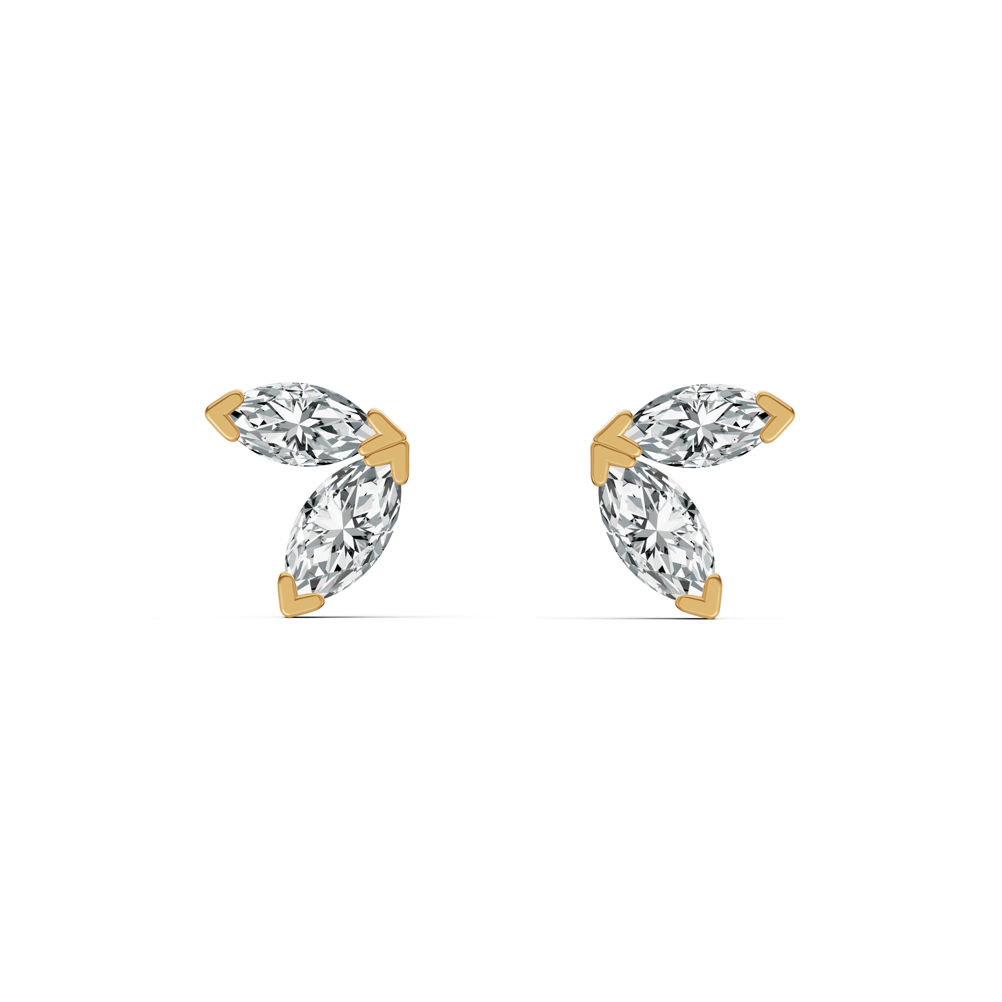 Marquise Duo Diamond Stud Earrings