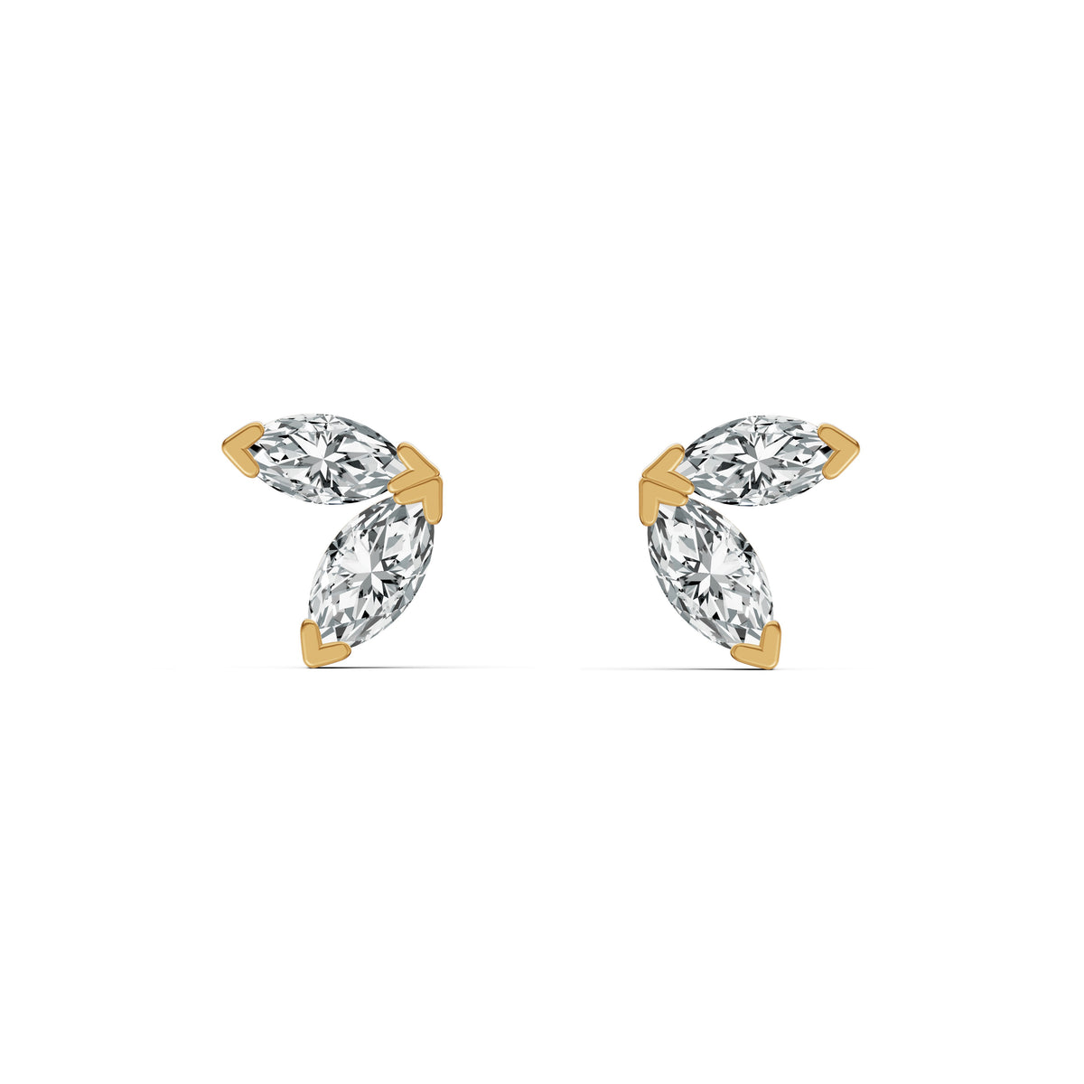 Marquise Duo Diamond Stud Earrings