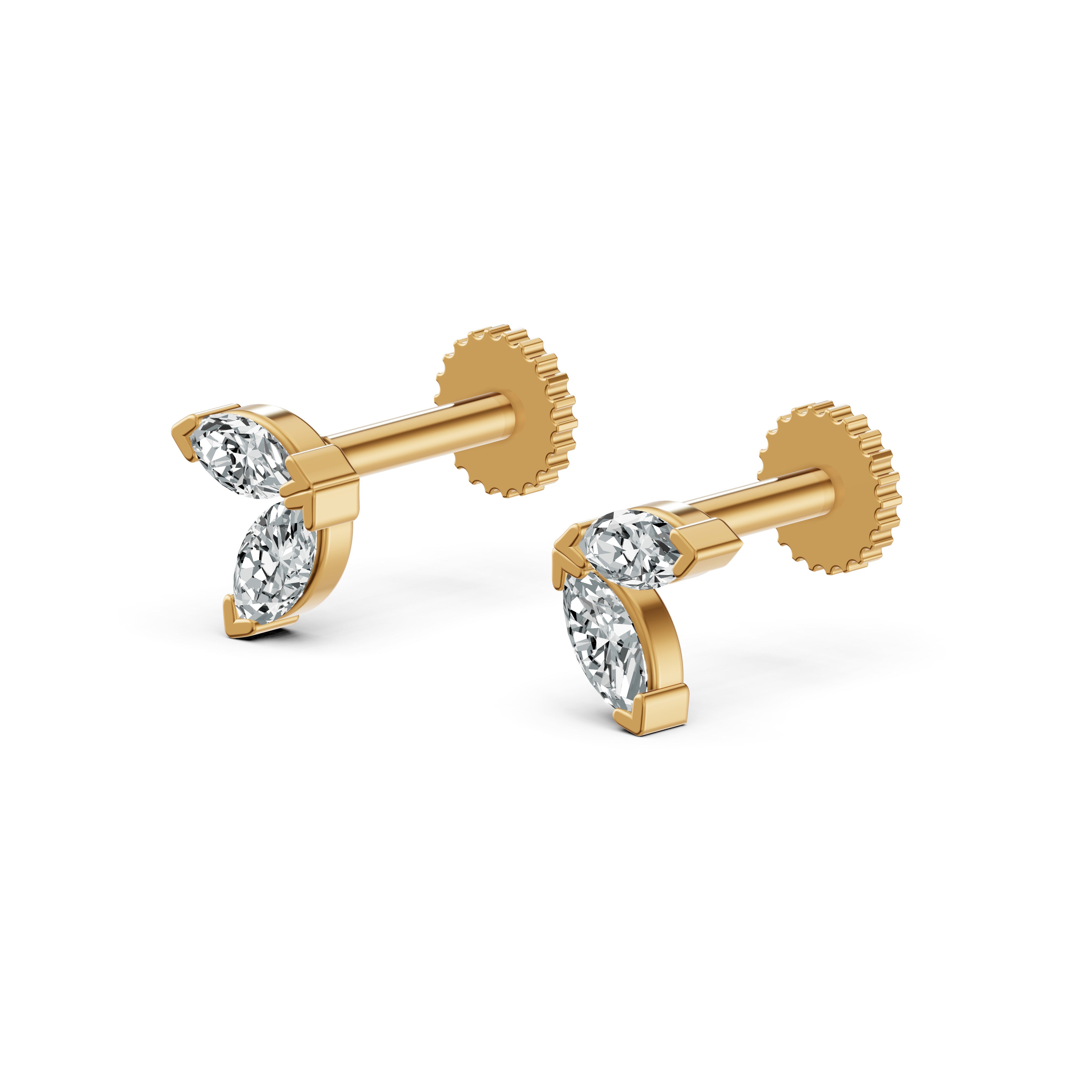 Marquise Duo Diamond Stud Earrings