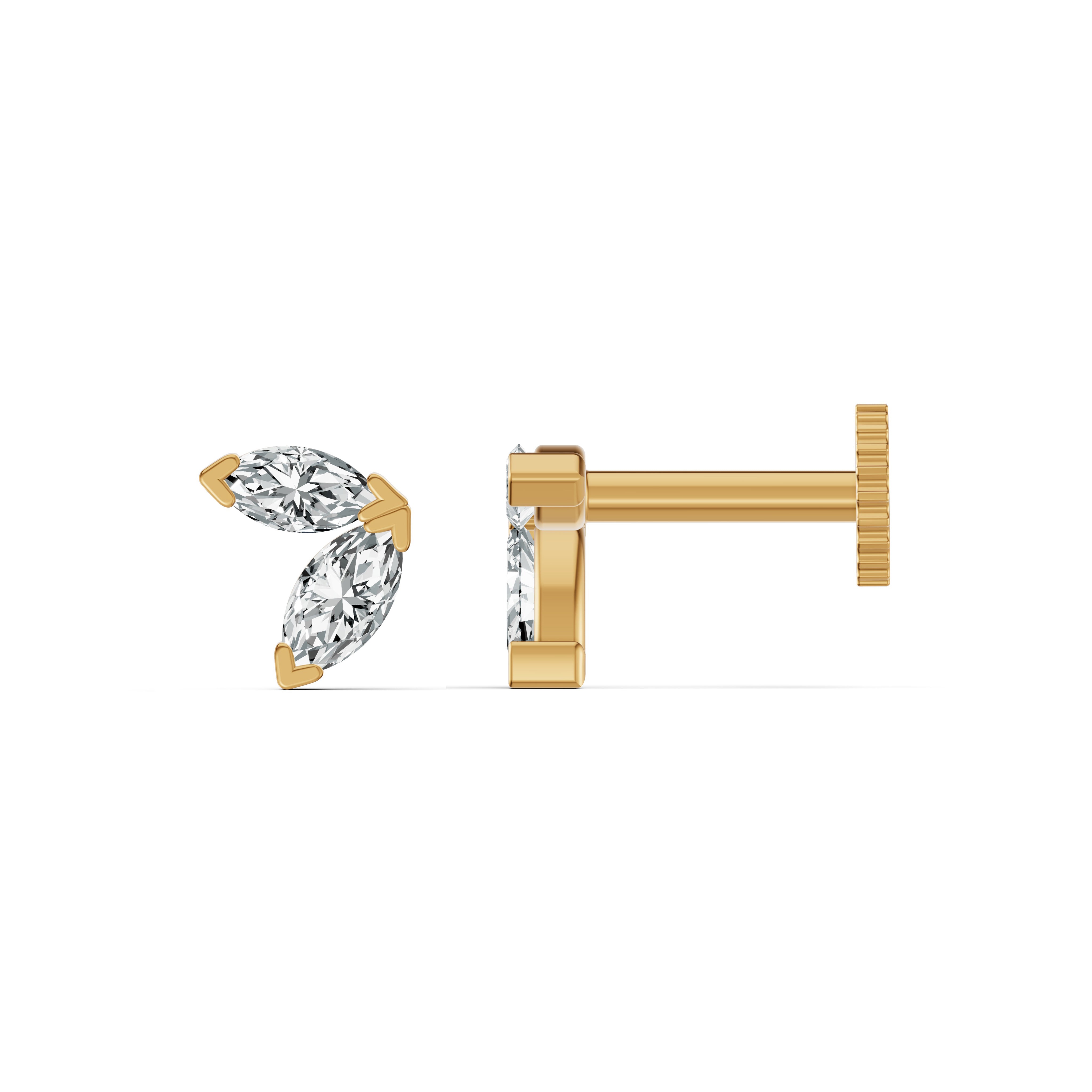 Marquise Duo Diamond Stud Earrings
