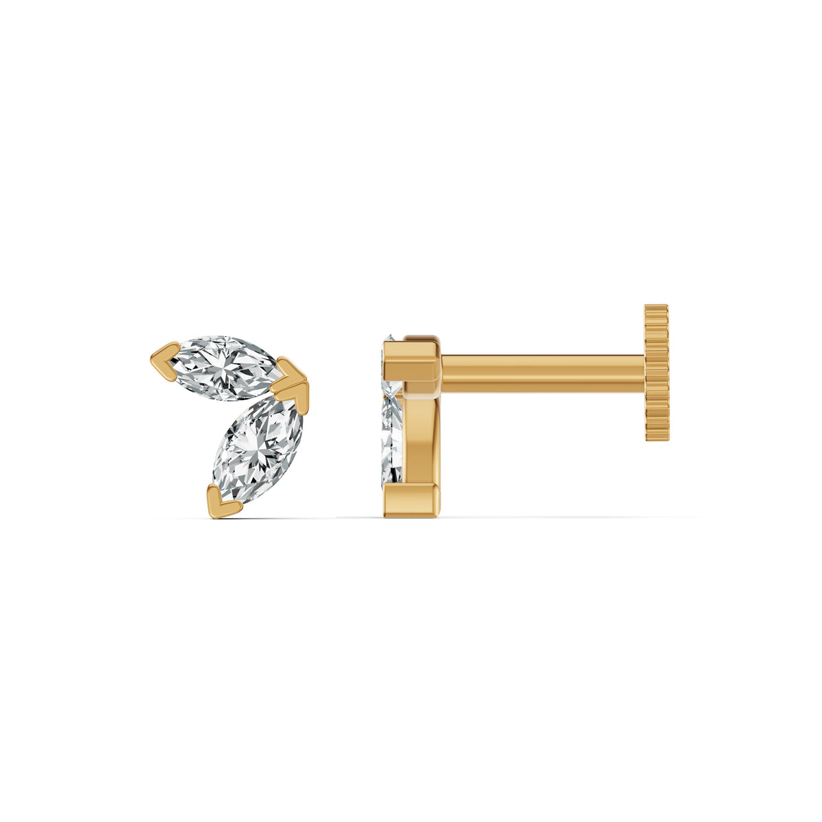 Marquise Duo Diamond Stud Earrings