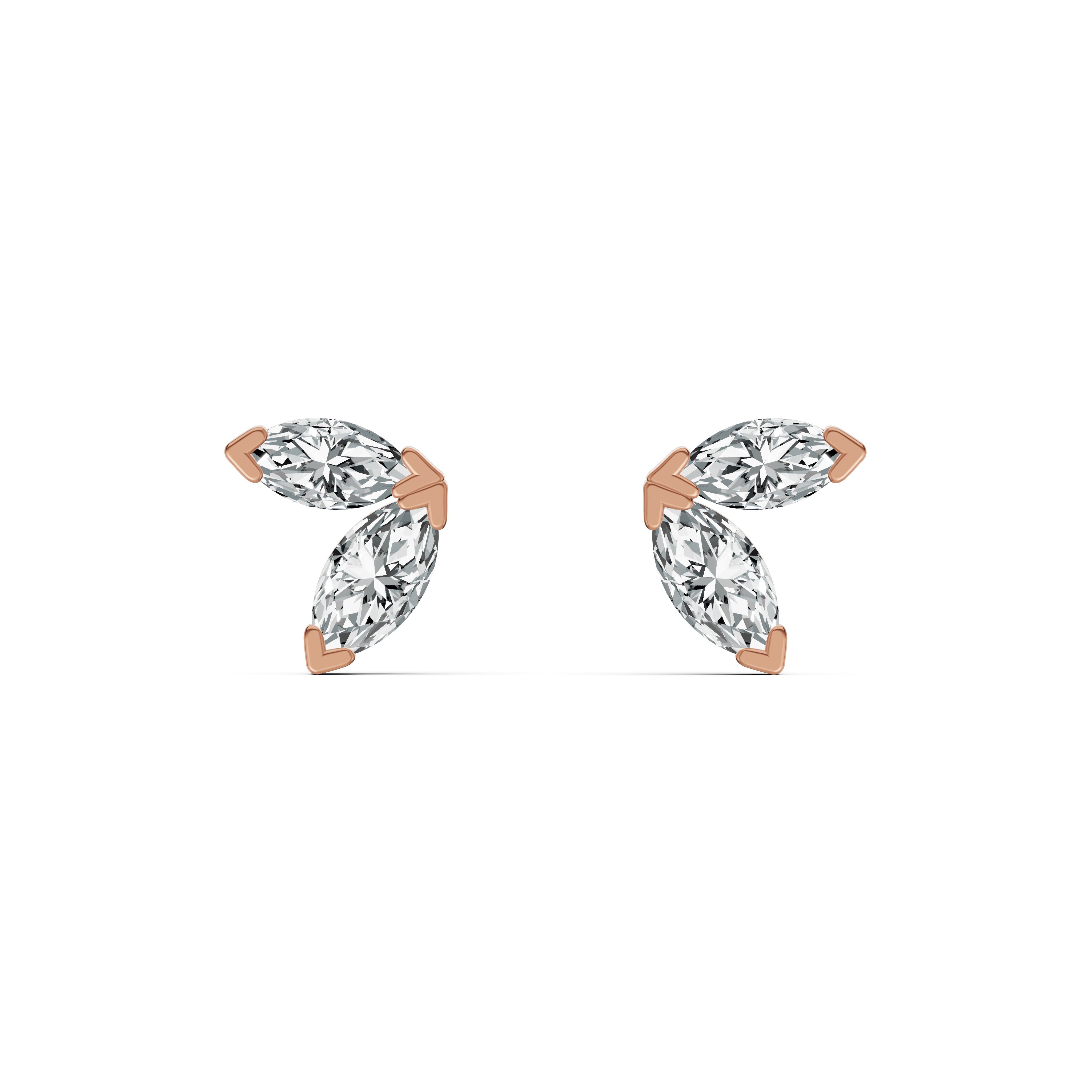 Marquise Duo Diamond Stud Earrings