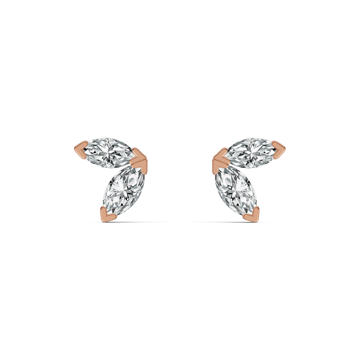 Marquise Duo Diamond Stud Earrings