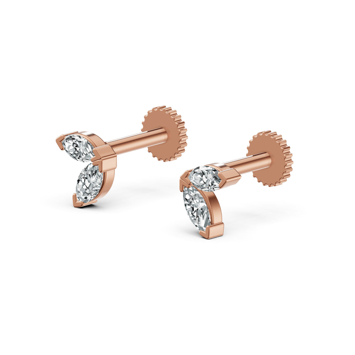Marquise Duo Diamond Stud Earrings