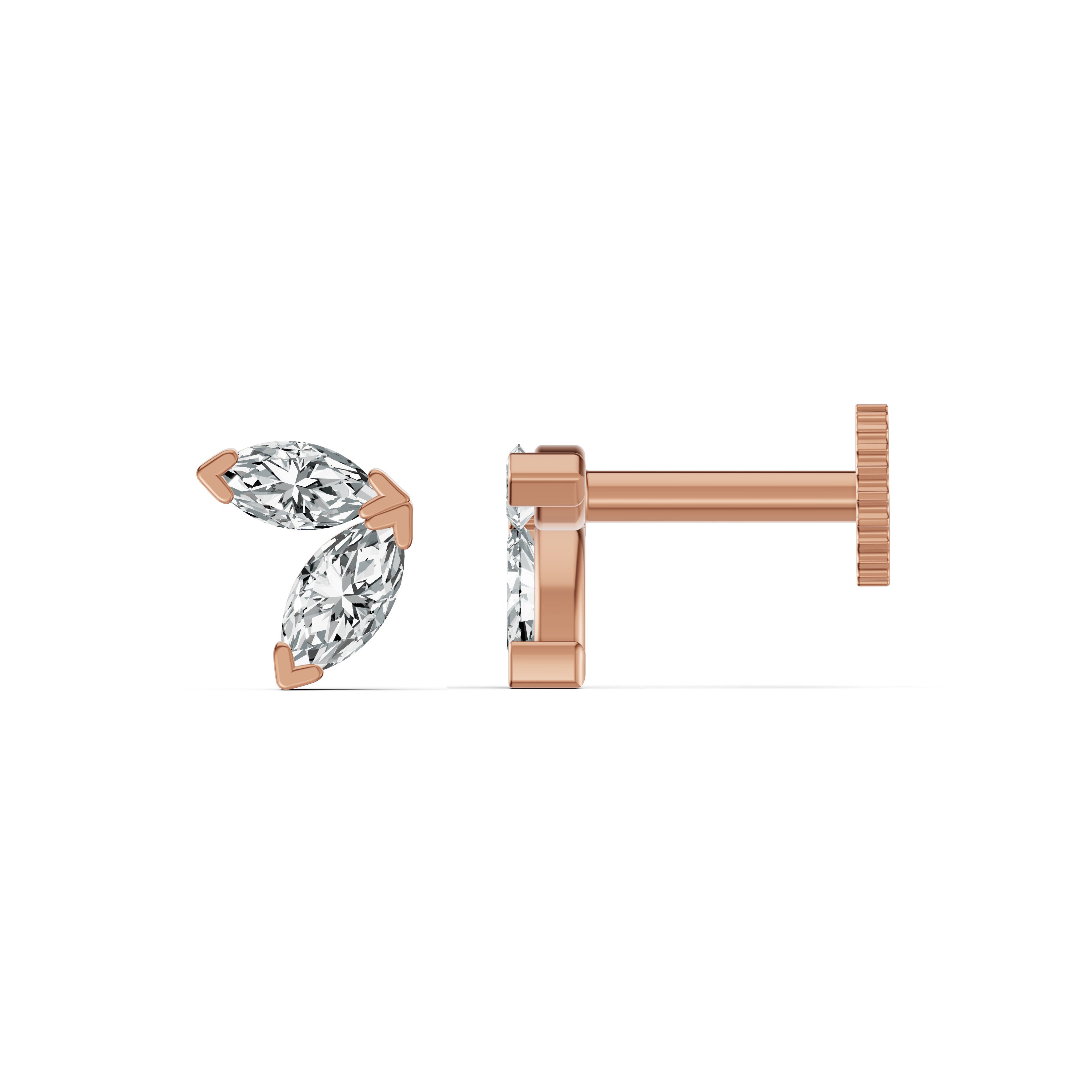 Marquise Duo Diamond Stud Earrings