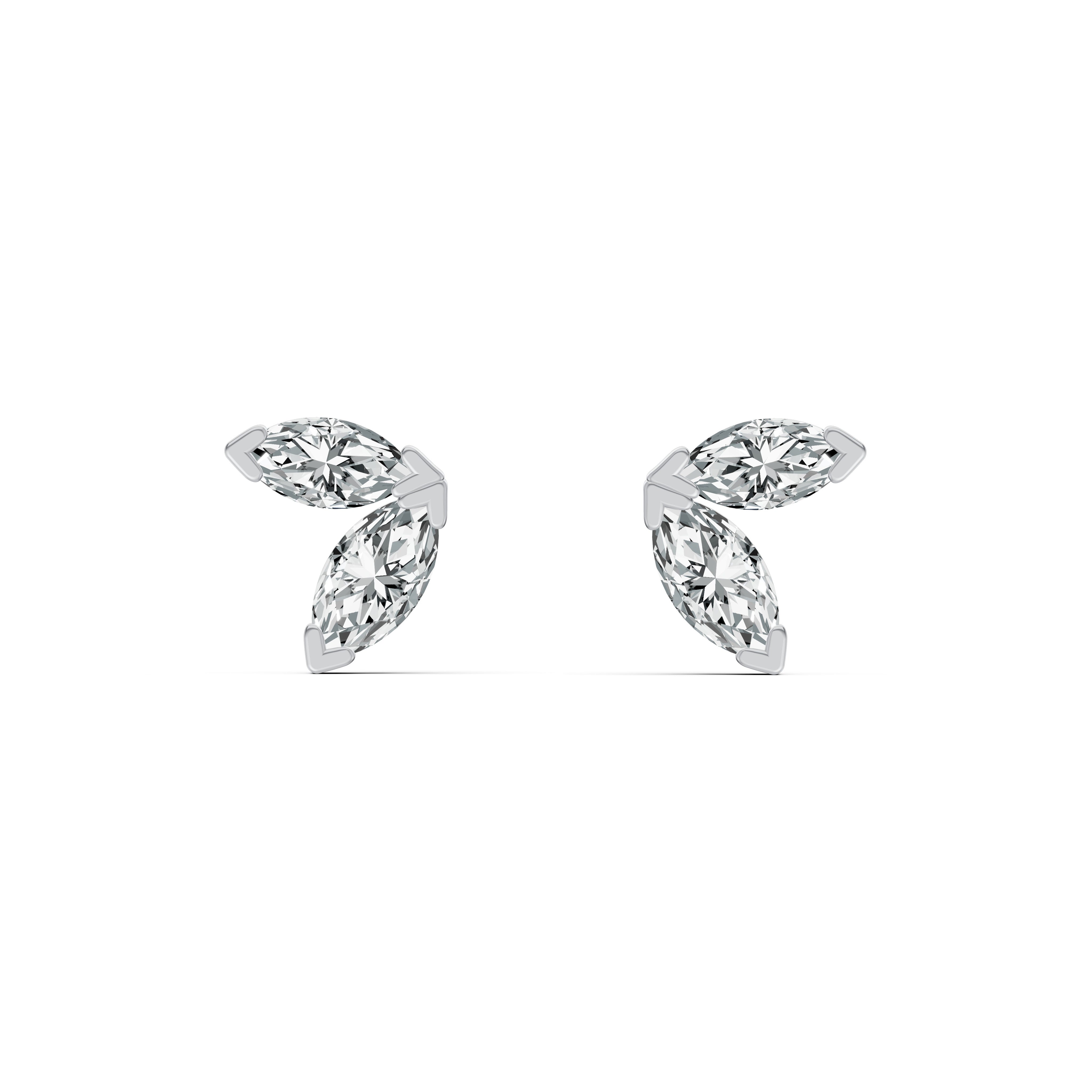 Marquise Duo Diamond Stud Earrings