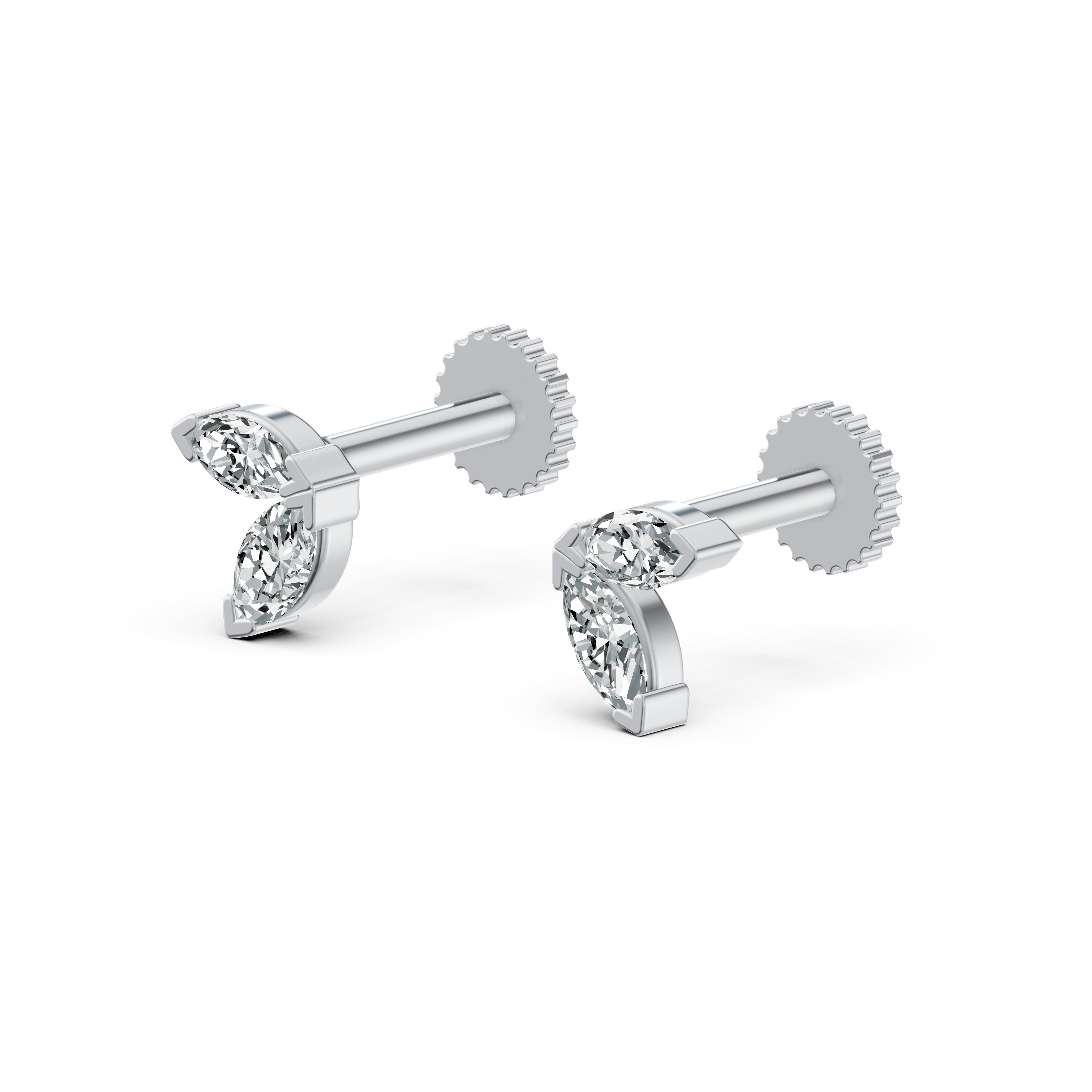 Marquise Duo Diamond Stud Earrings