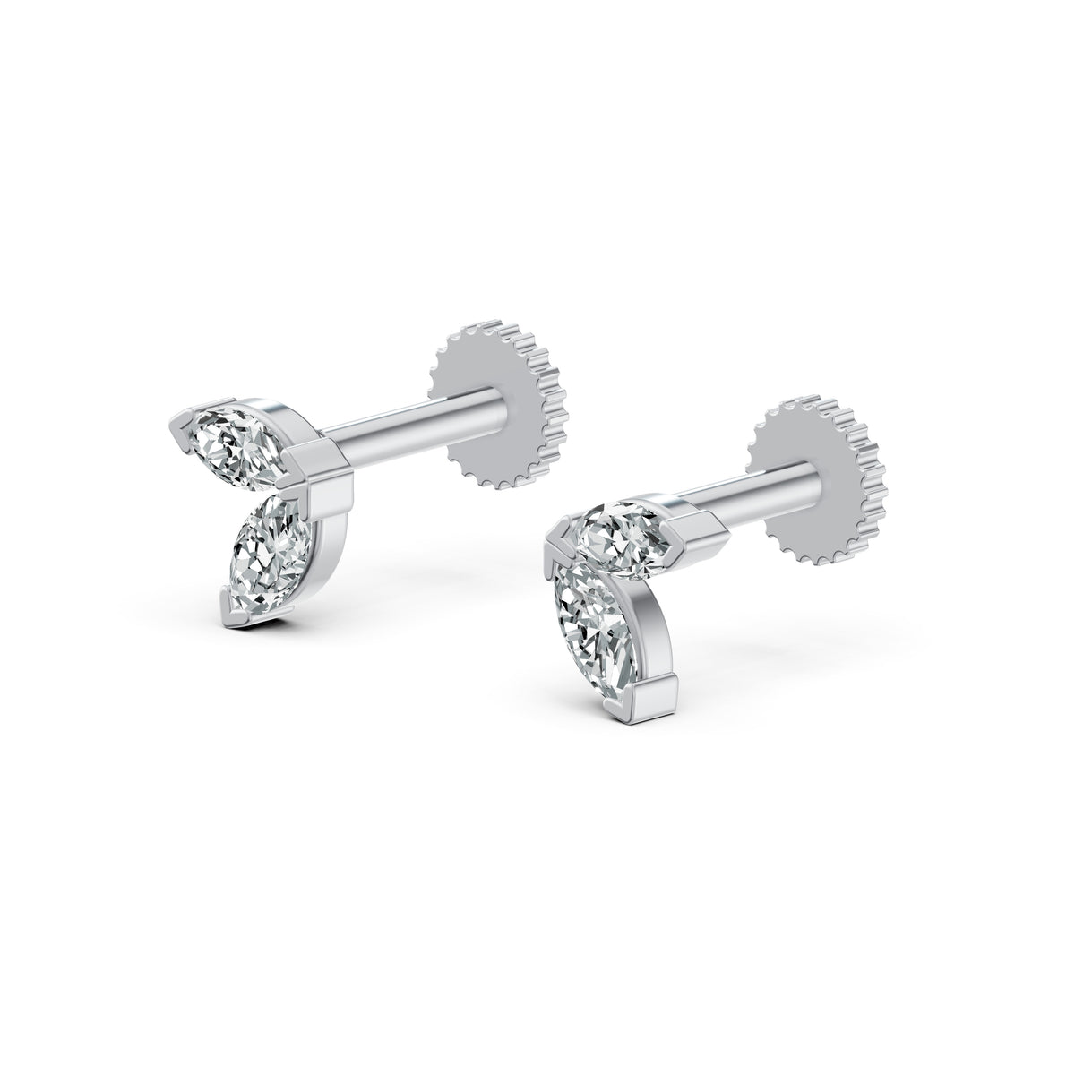 Marquise Duo Diamond Stud Earrings