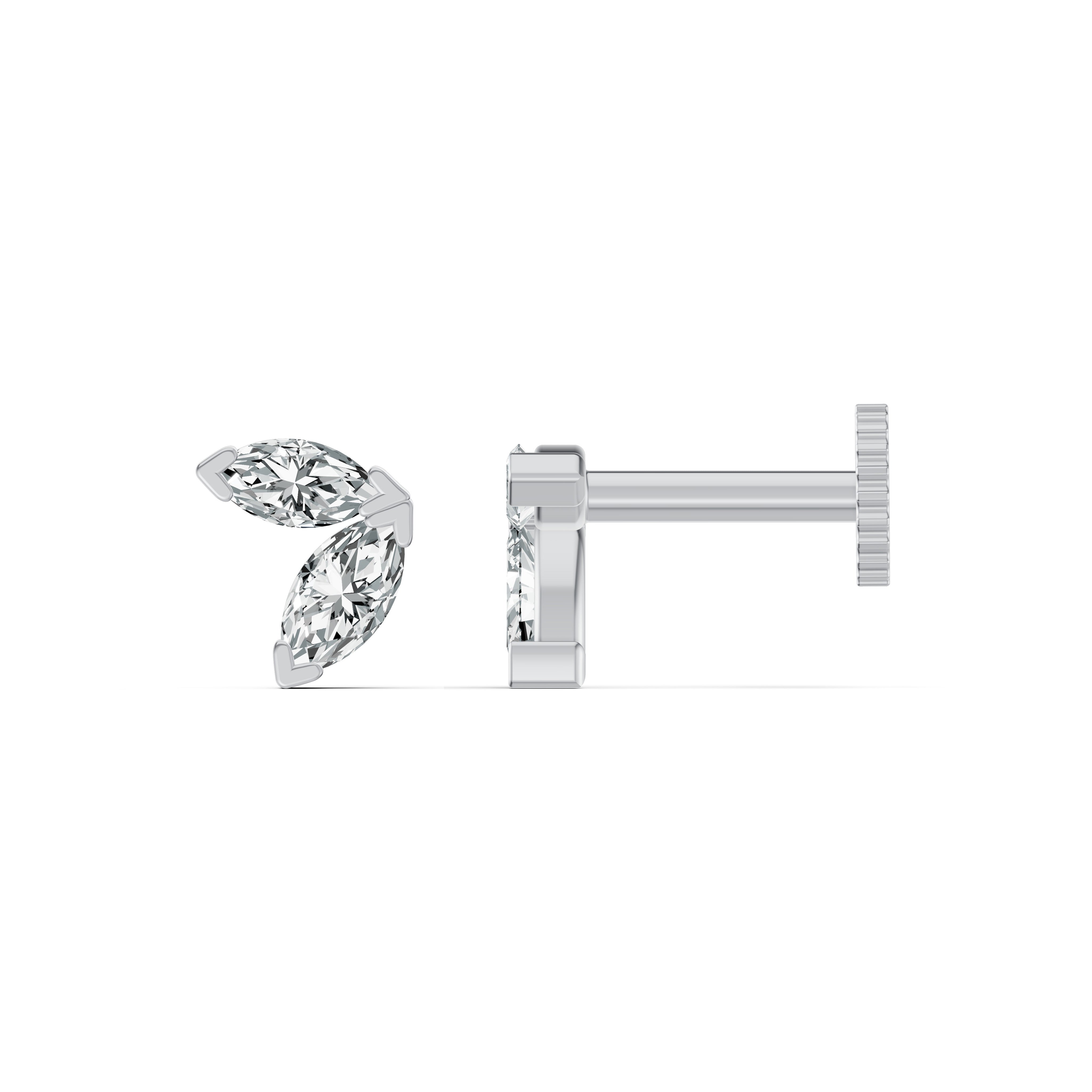 Marquise Duo Diamond Stud Earrings