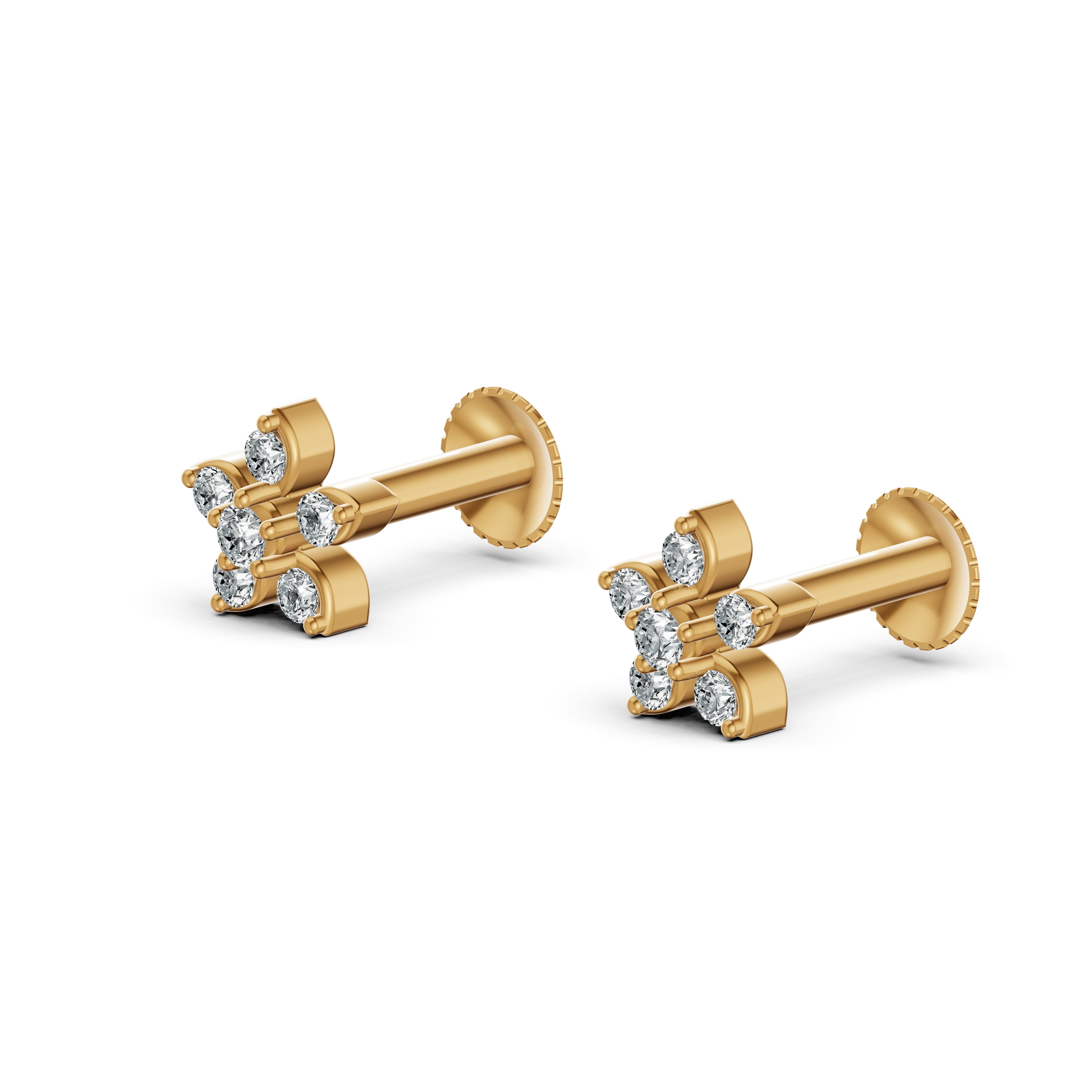 Petite Bloom Diamond Stud Earrings