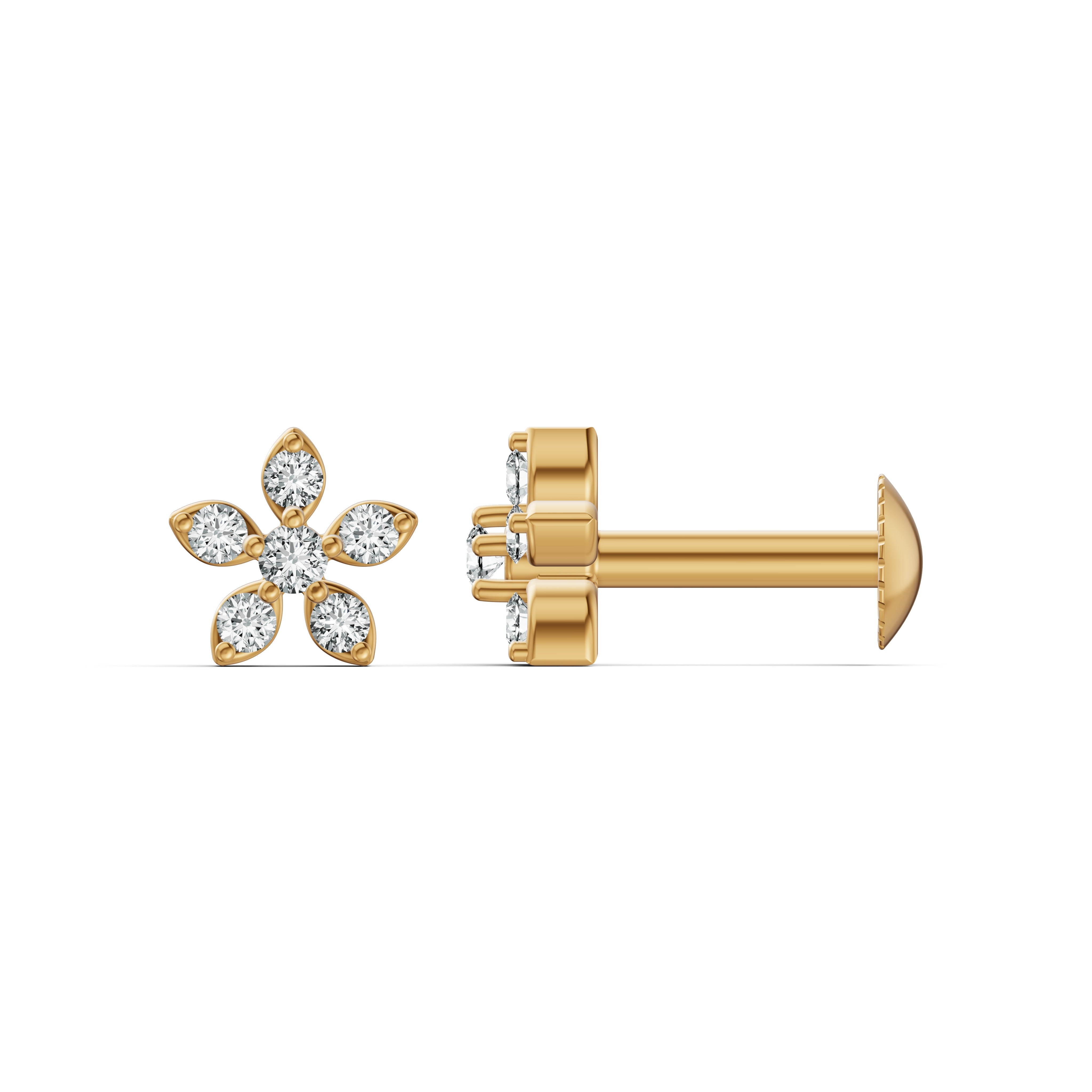 Petite Bloom Diamond Stud Earrings