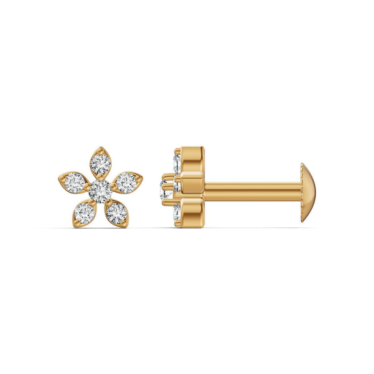 Petite Bloom Diamond Stud Earrings