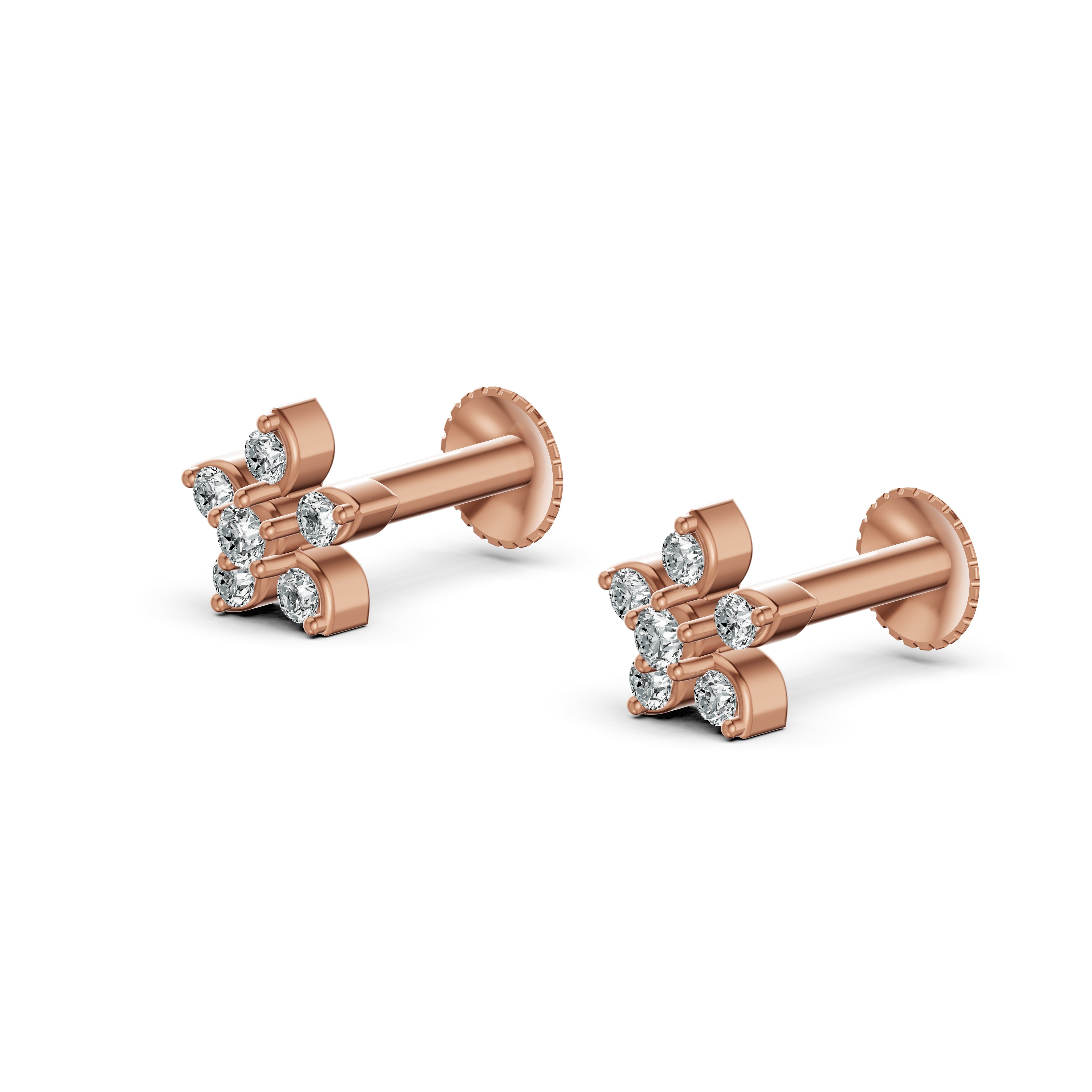 Petite Bloom Diamond Stud Earrings