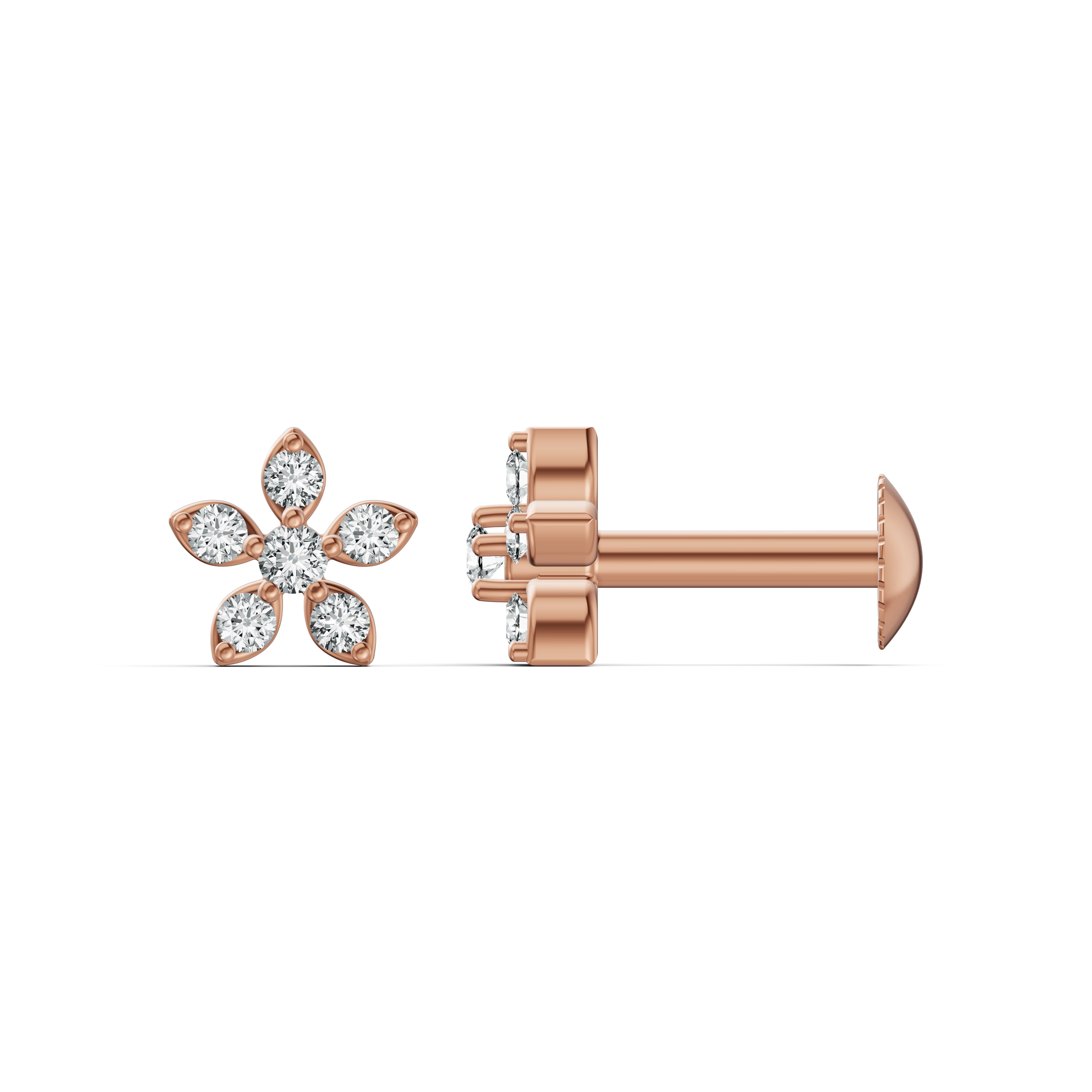 Petite Bloom Diamond Stud Earrings