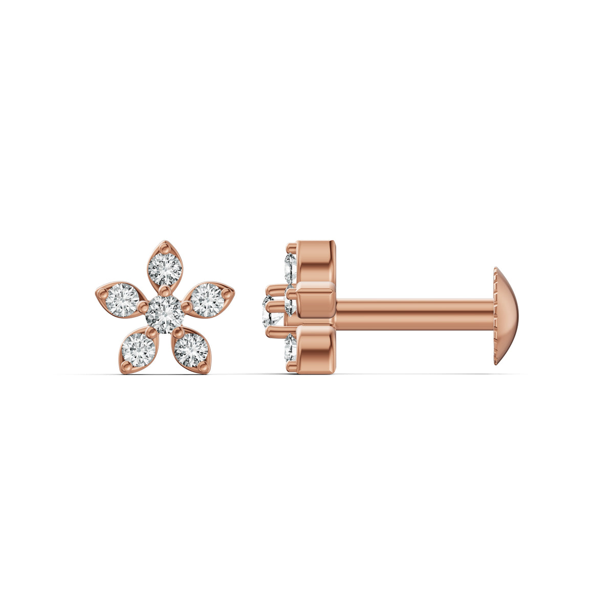 Petite Bloom Diamond Stud Earrings