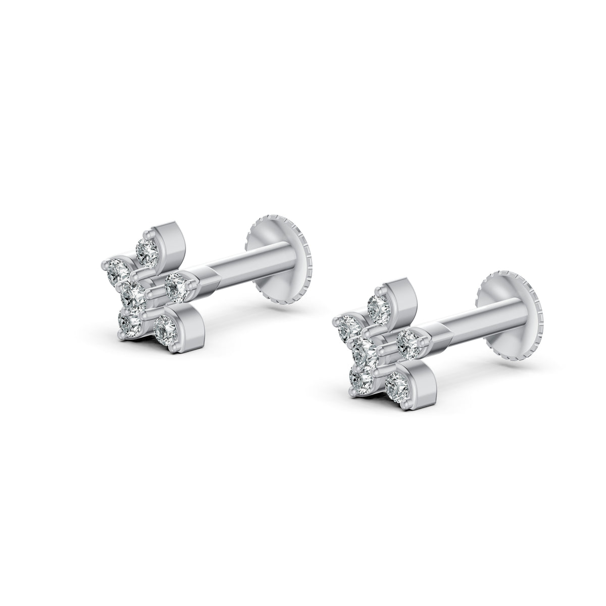 Petite Bloom Diamond Stud Earrings