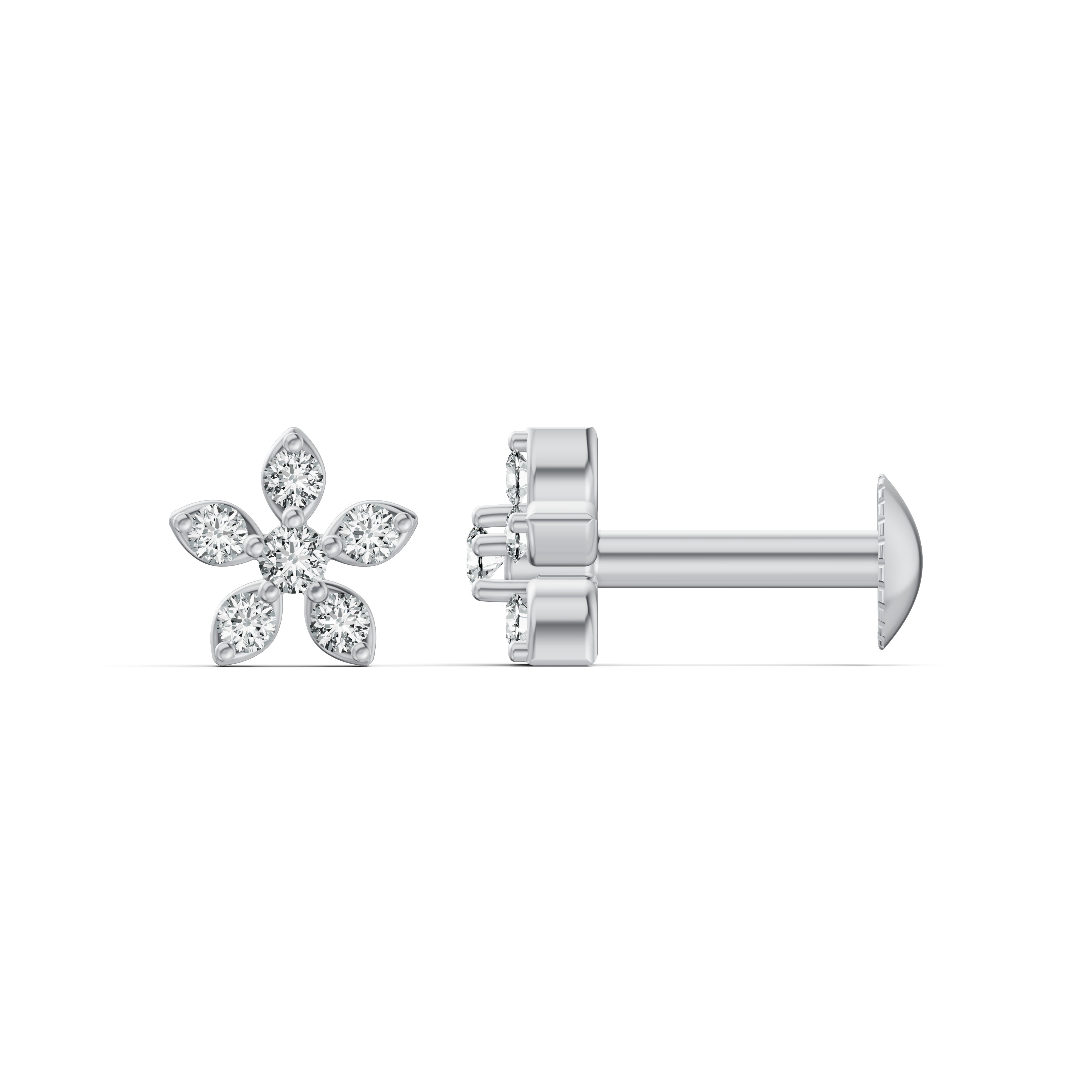 Petite Bloom Diamond Stud Earrings