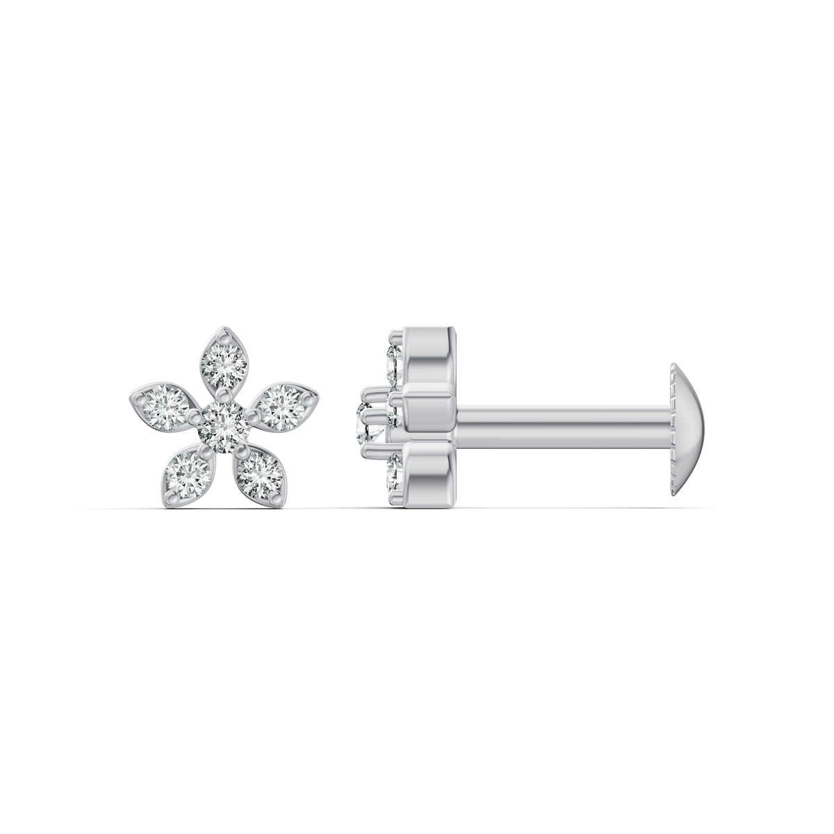 Petite Bloom Diamond Stud Earrings