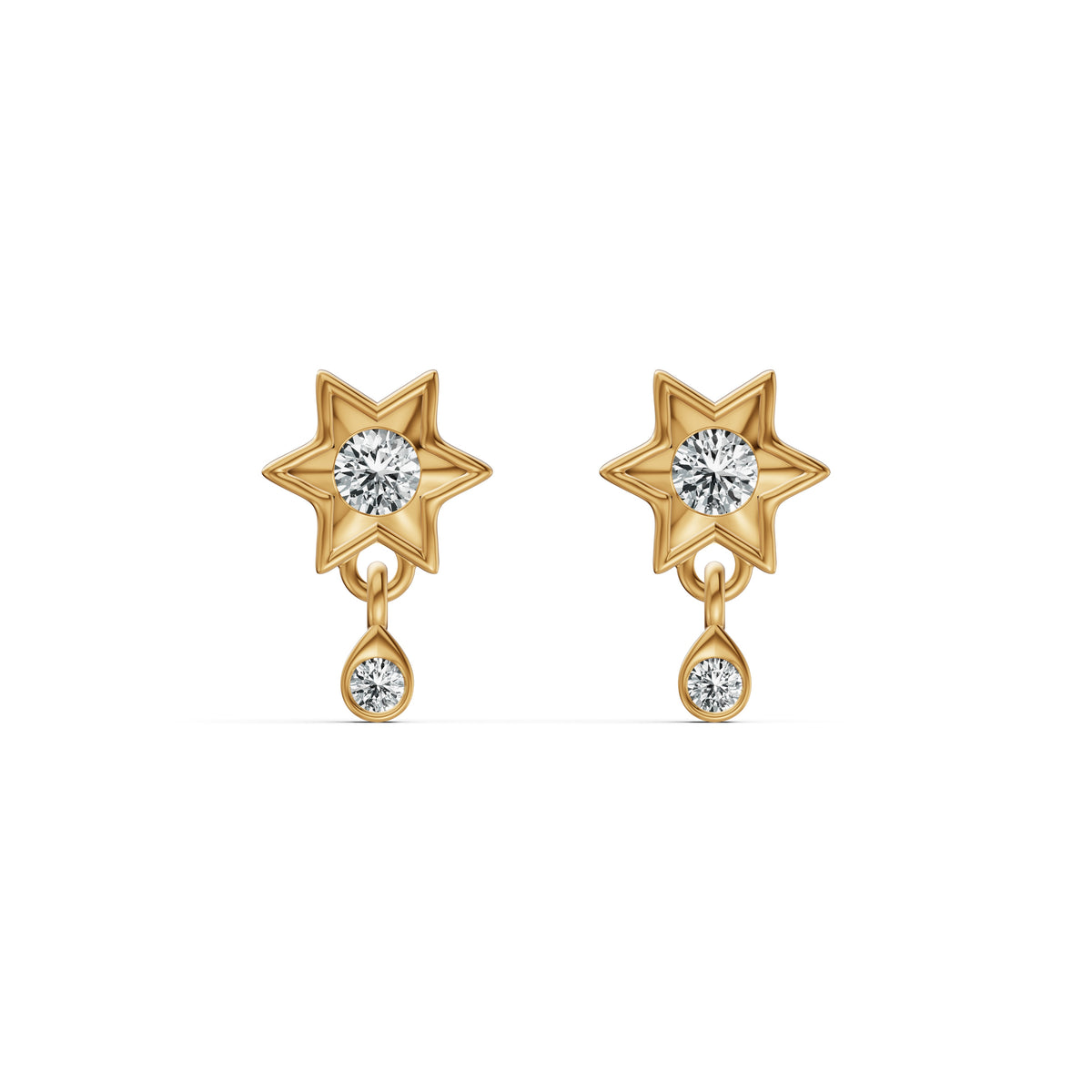 Twinkle Star Diamond Drop Earrings