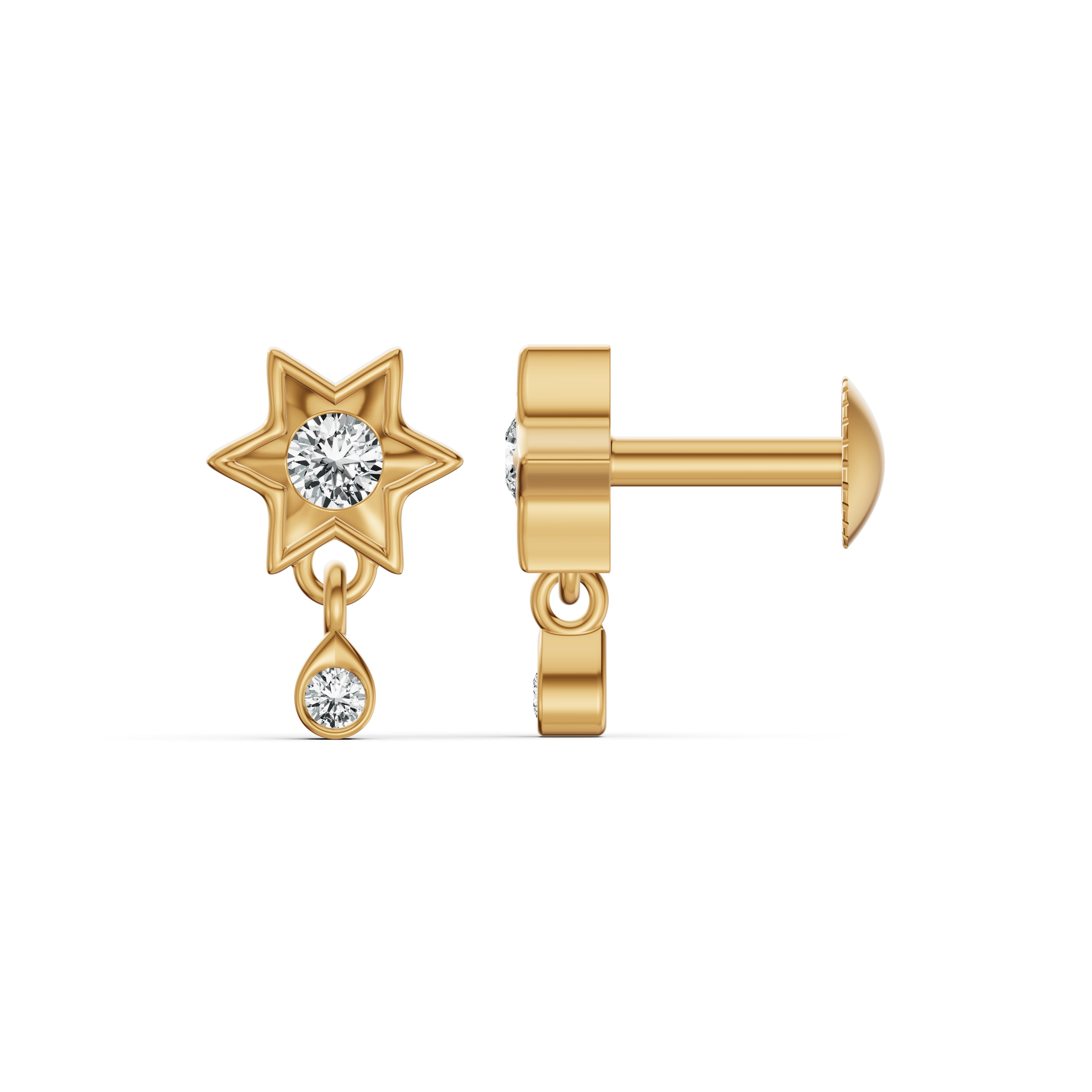 Twinkle Star Diamond Drop Earrings