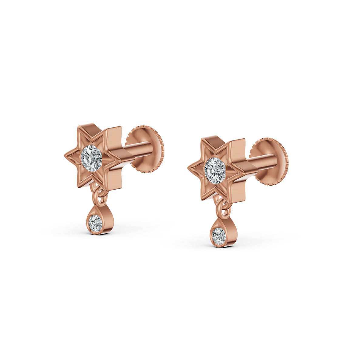 Twinkle Star Diamond Drop Earrings