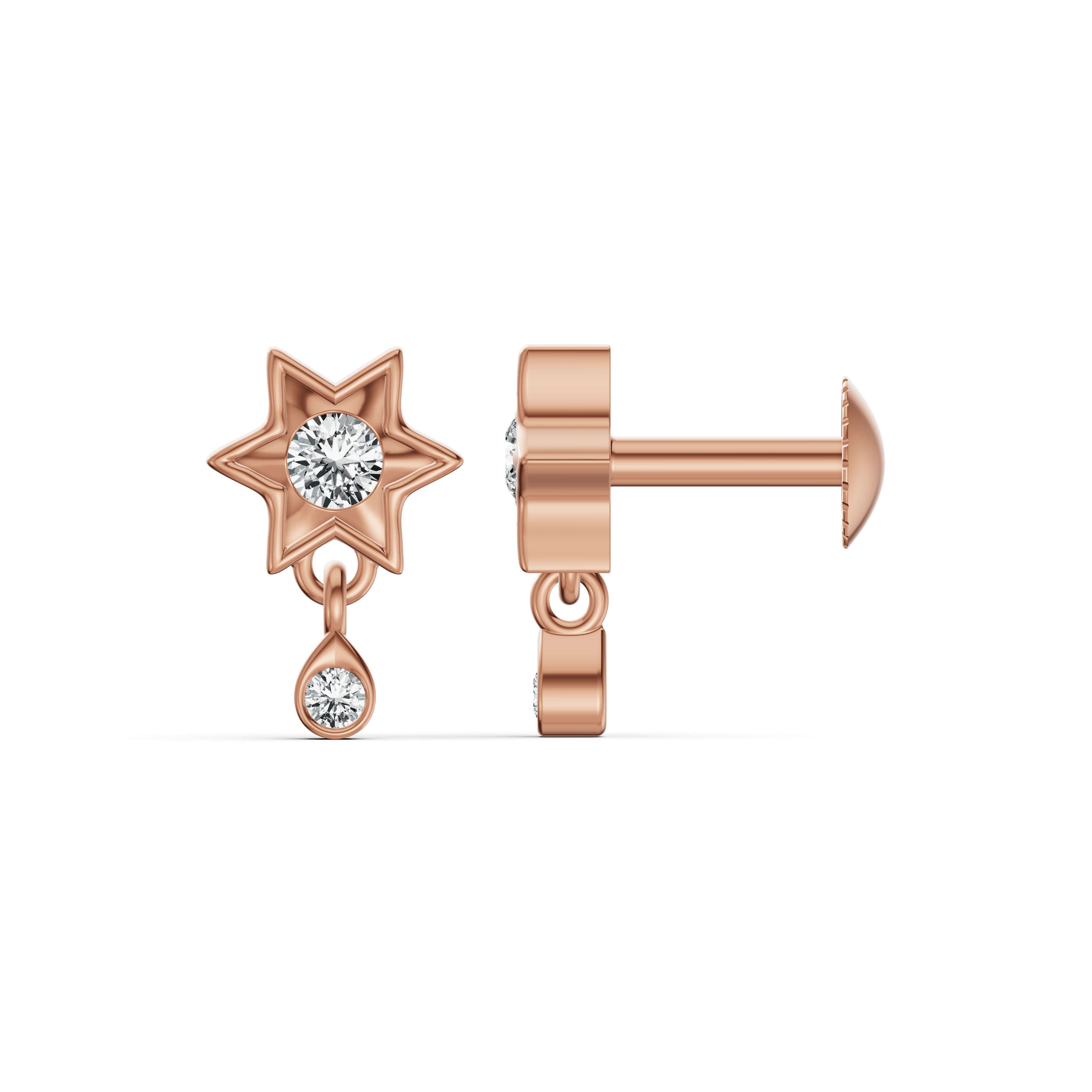 Twinkle Star Diamond Drop Earrings
