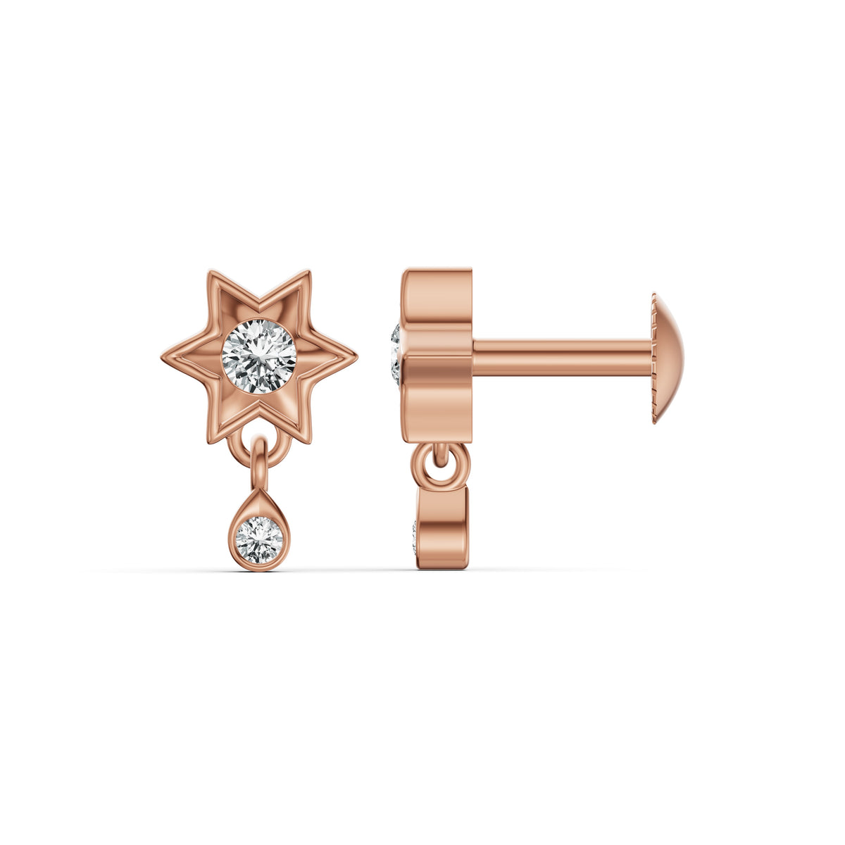 Twinkle Star Diamond Drop Earrings