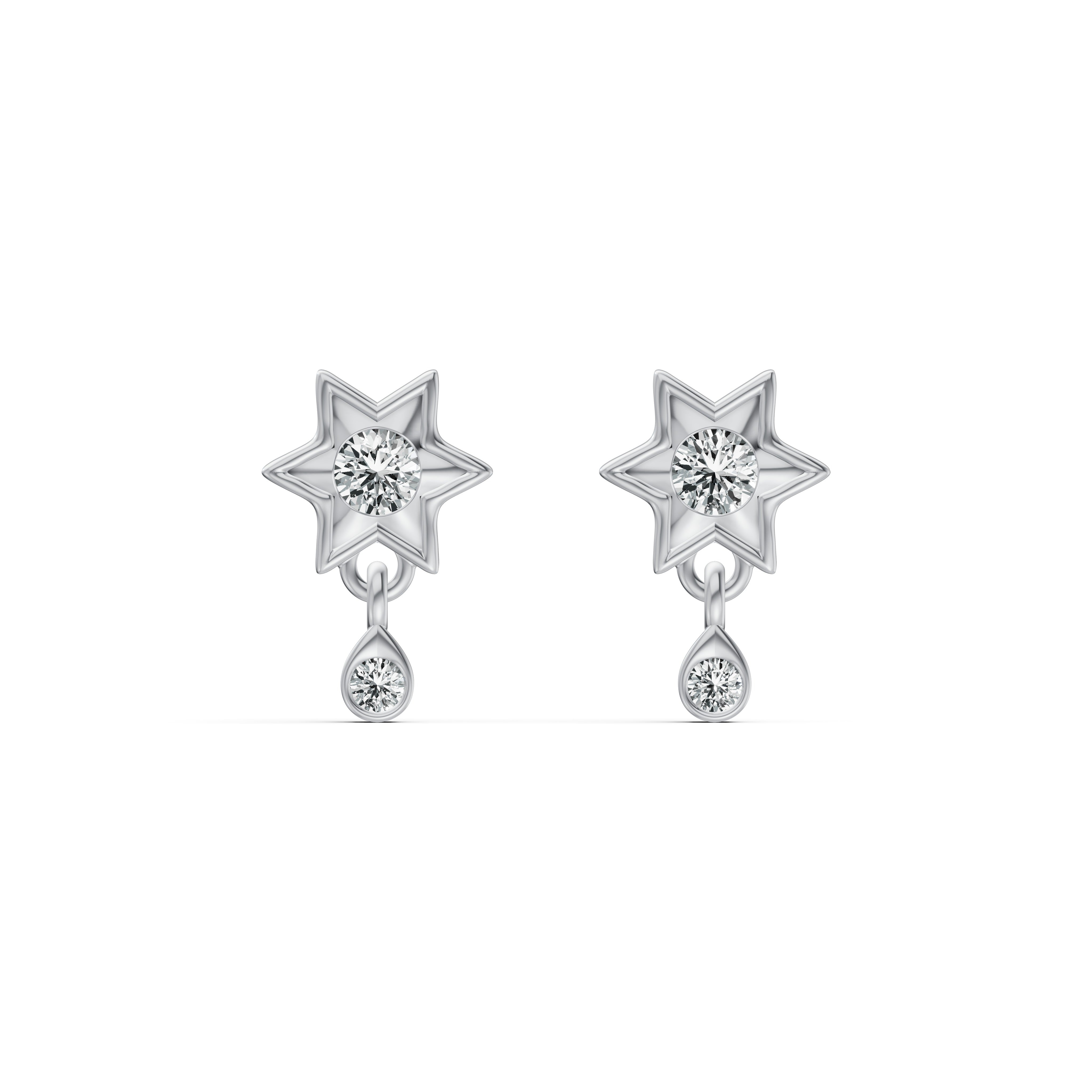 Twinkle Star Diamond Drop Earrings